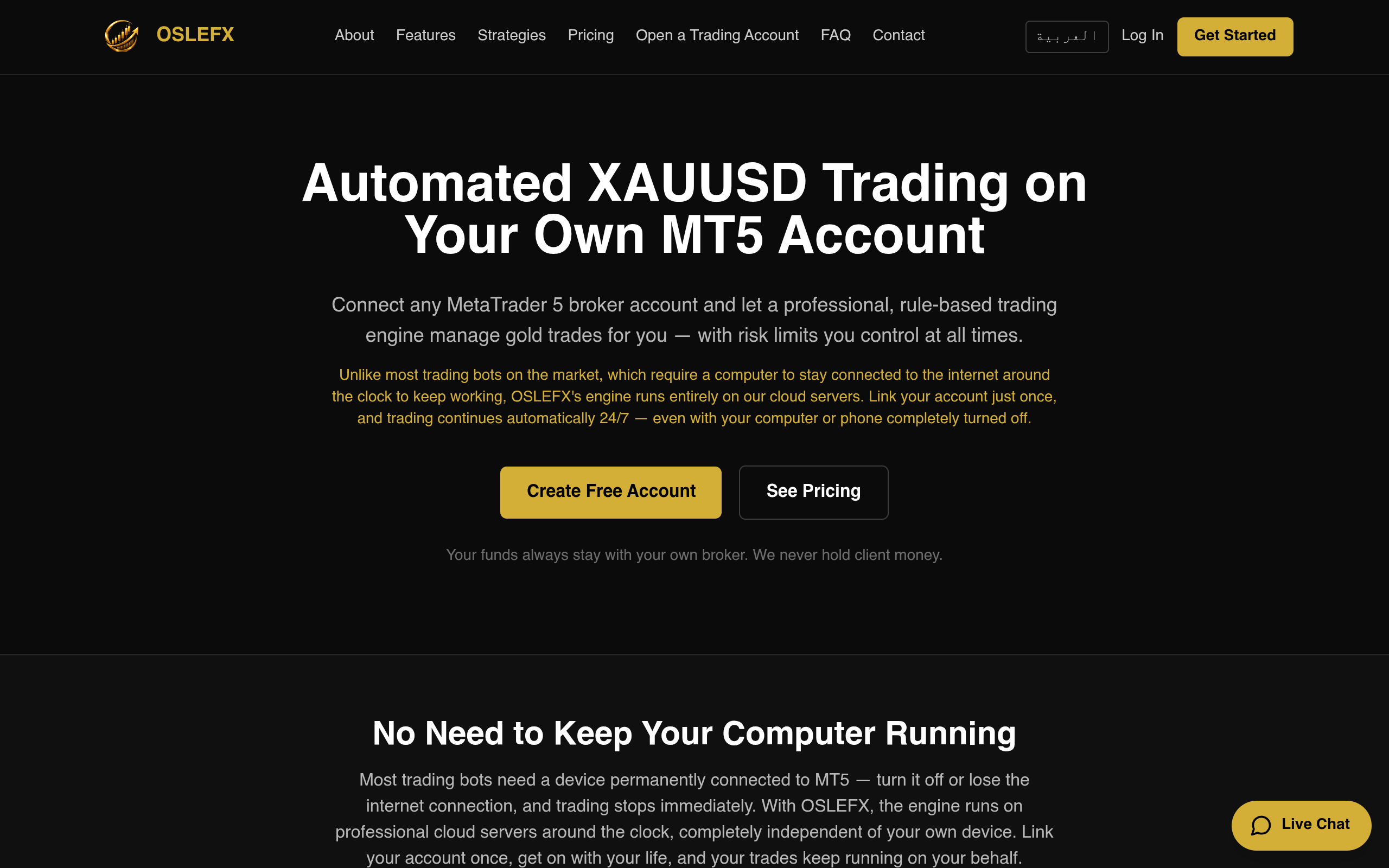 Screenshot of oslefx.com