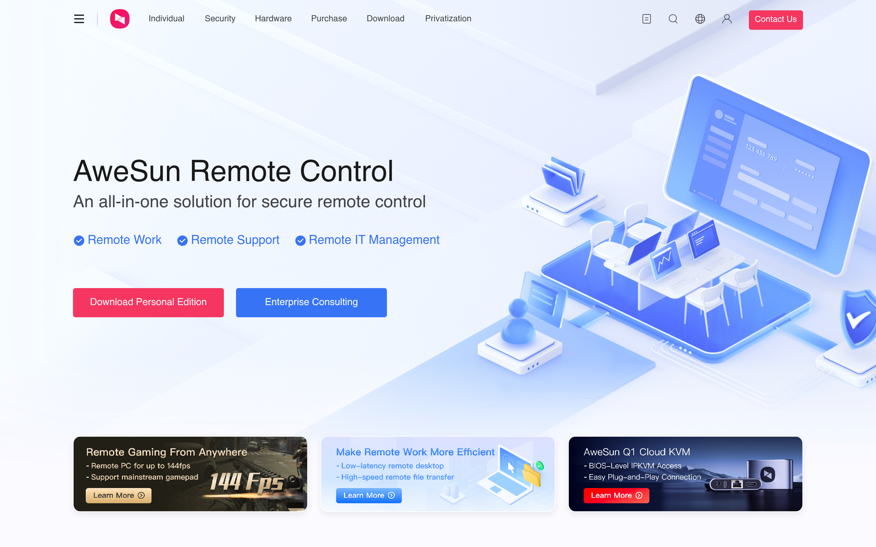 AweSun Remote Desktop | Secure Remote Control Software for Windows, Mac, Linux & Cross-Platform Access 介面截圖