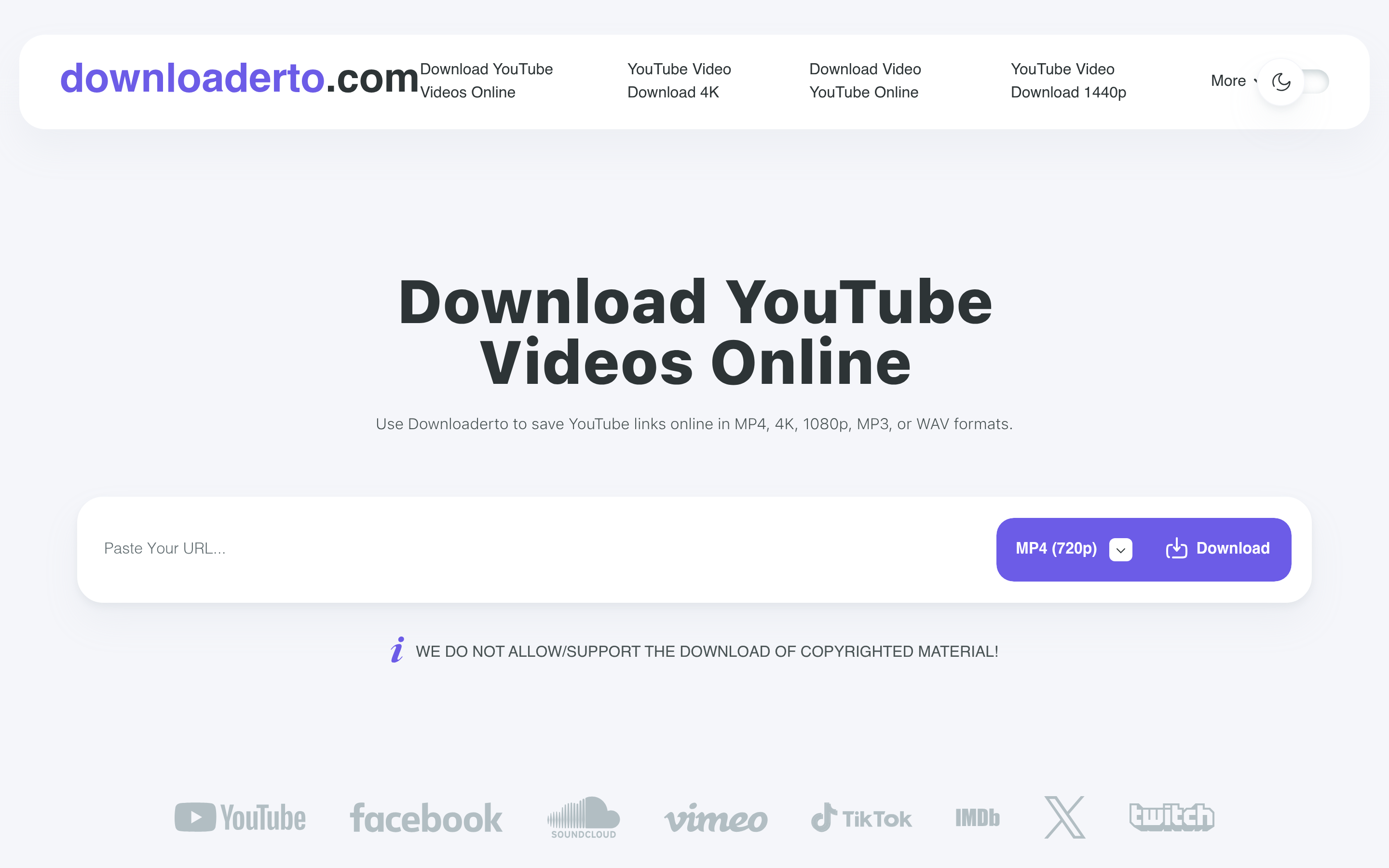 Download YouTube Videos Online - MP4, 4K, MP3 & WAV 介面截圖