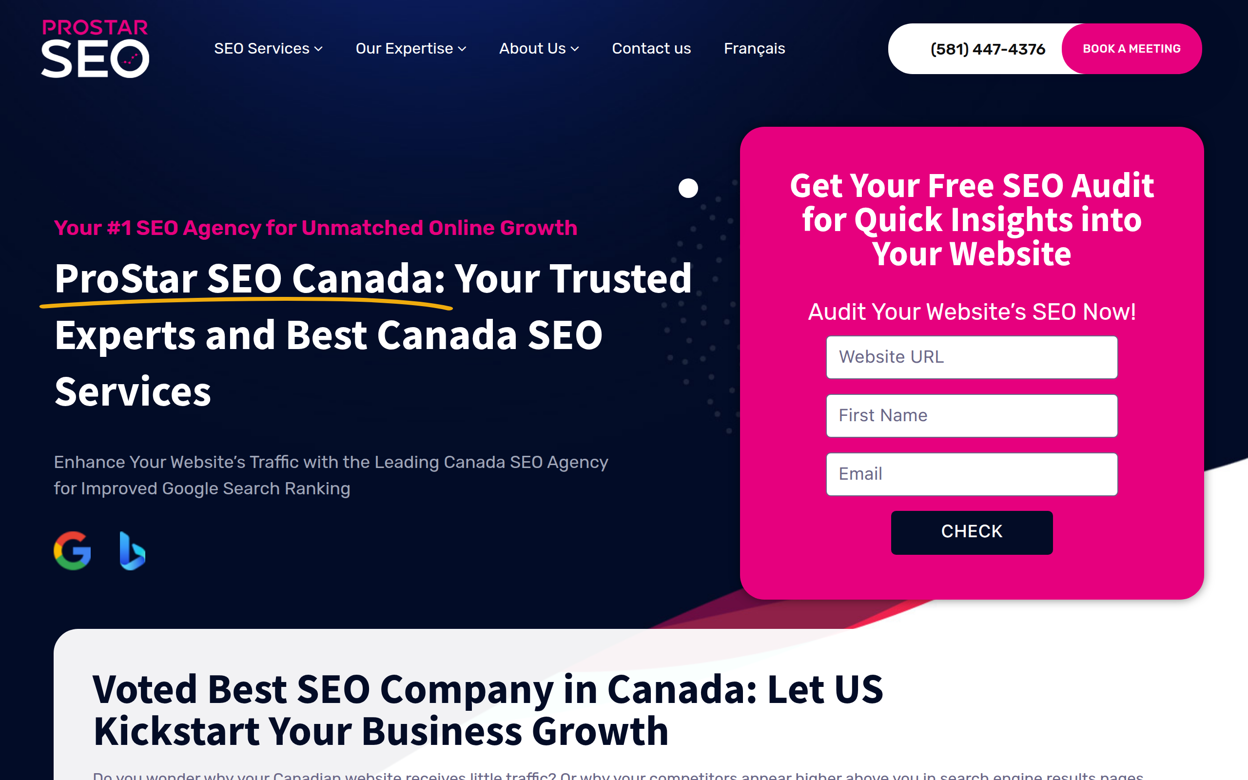 ProStar SEO Screenshot