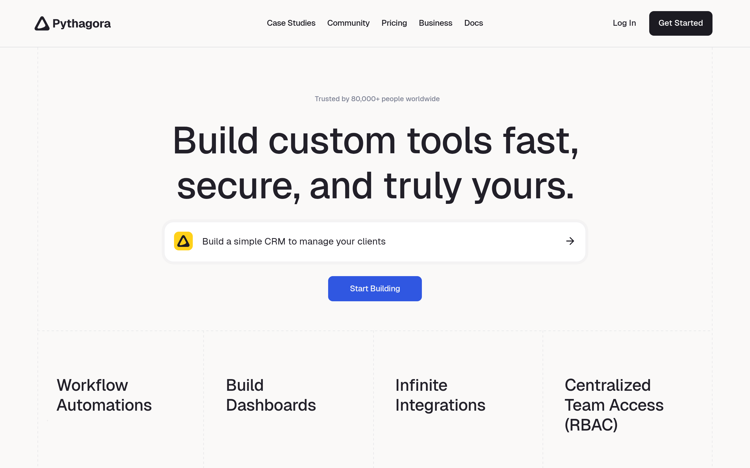 Screenshot of Pythagora website