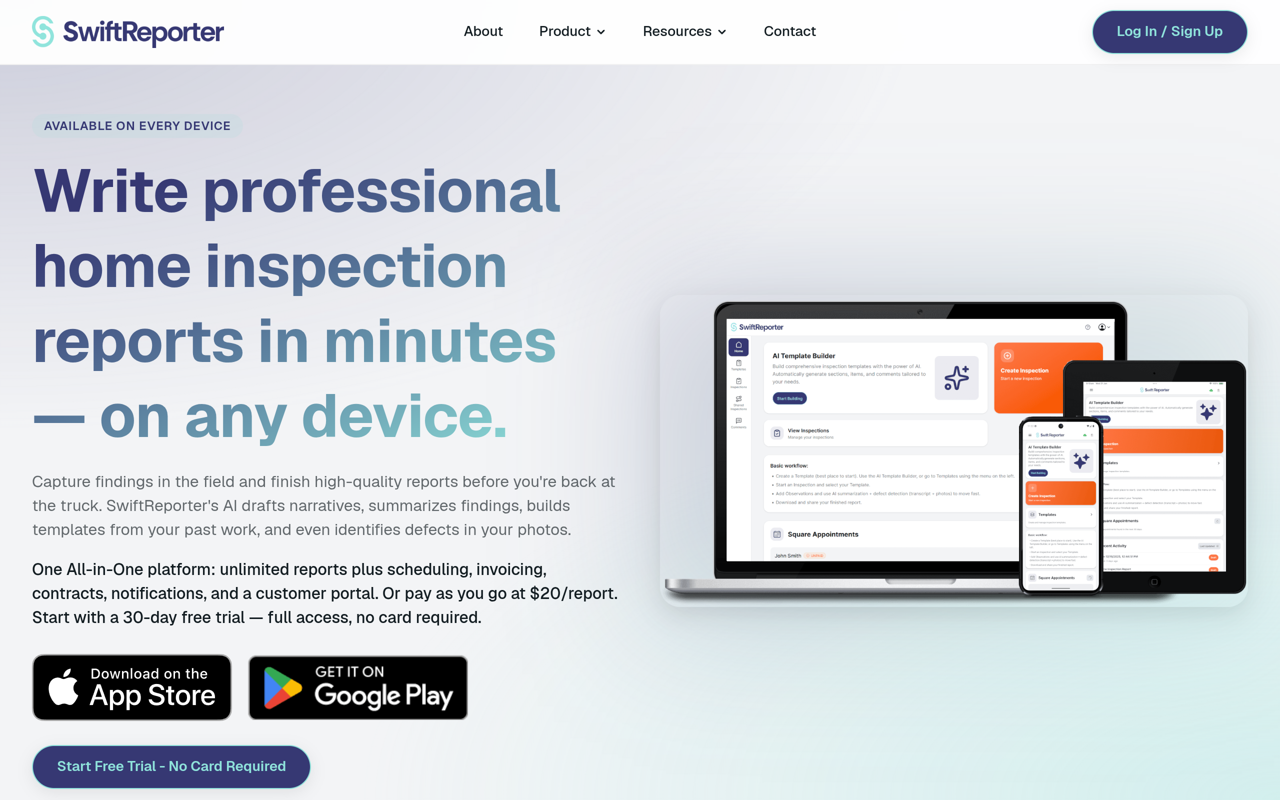 SwiftReporter screenshot