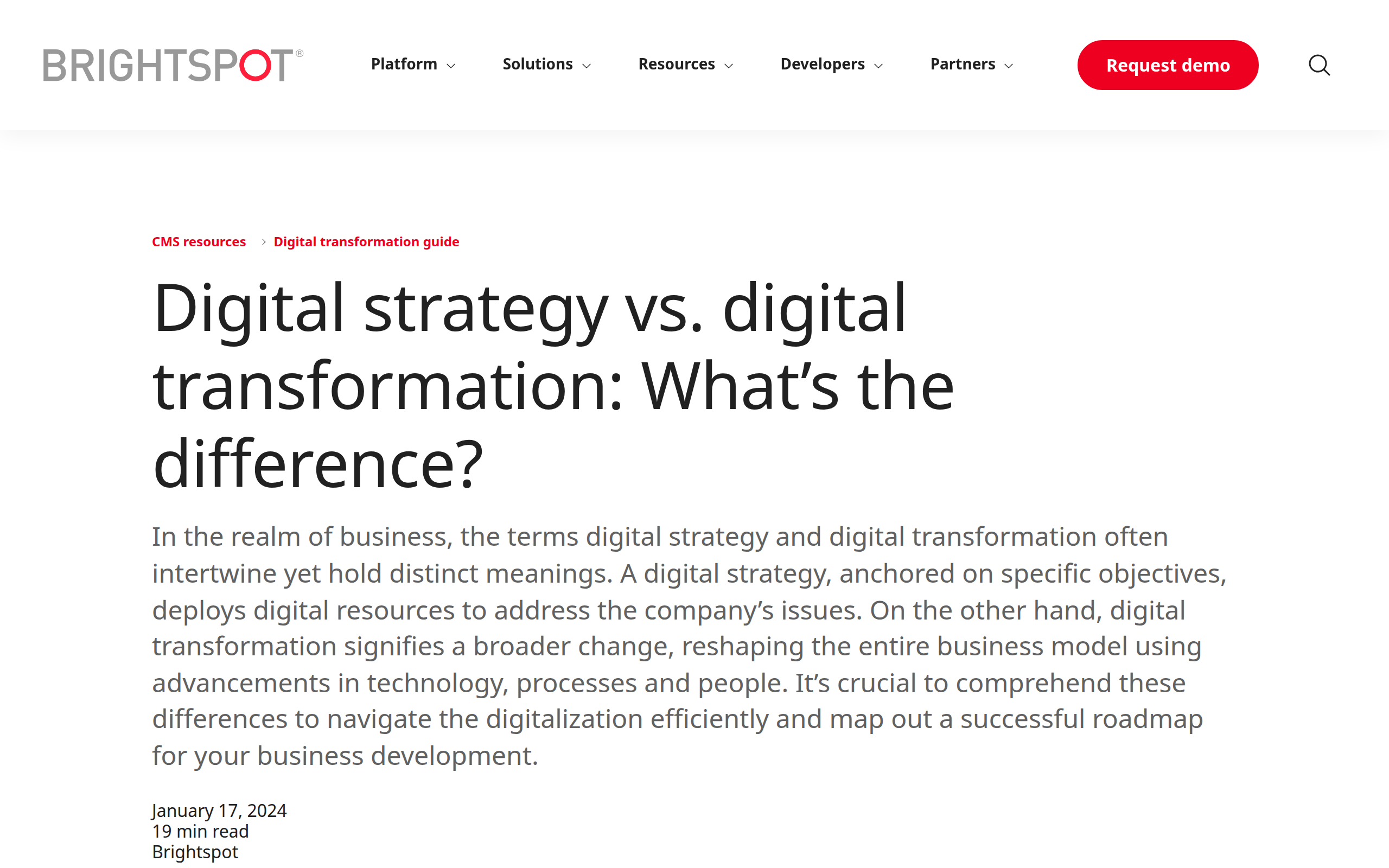 Brightspot screenshot