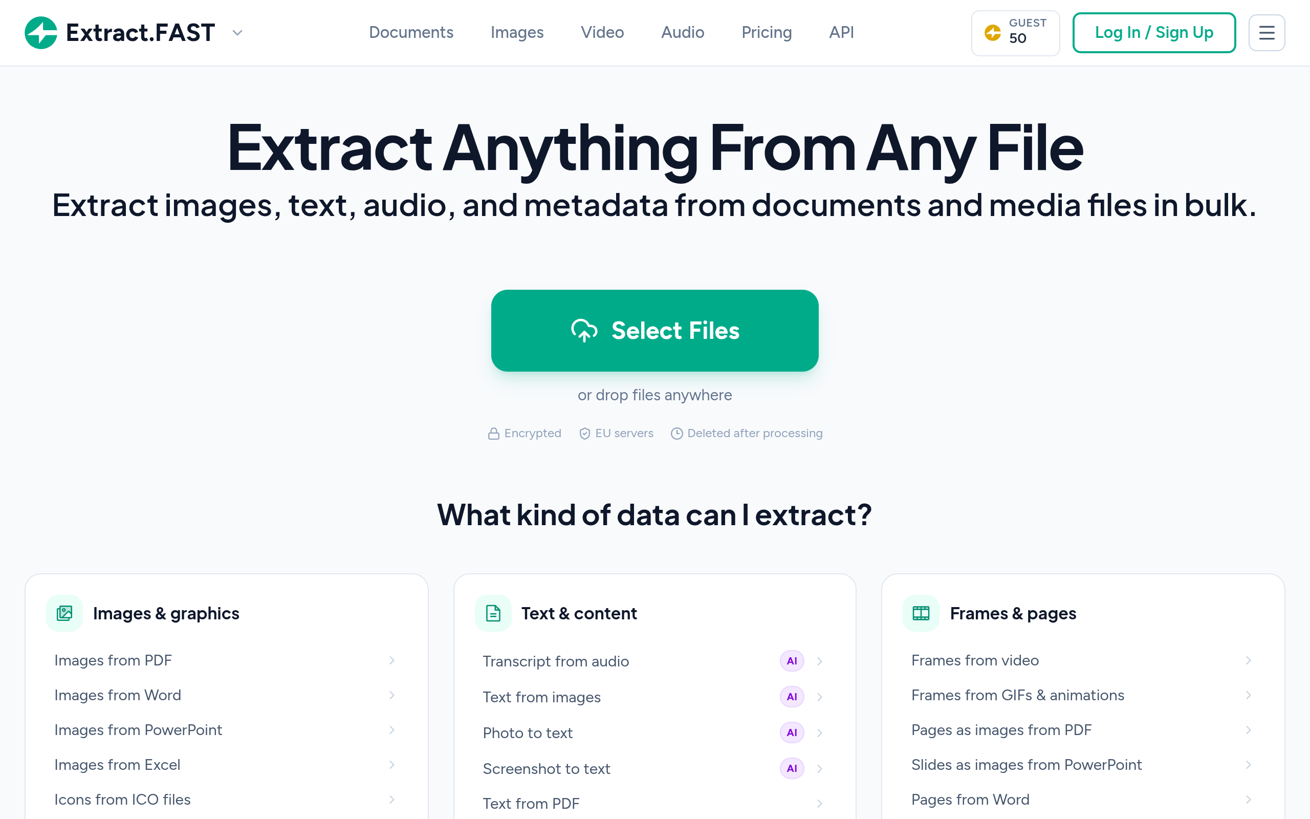 Extract.FAST screenshot – image 1