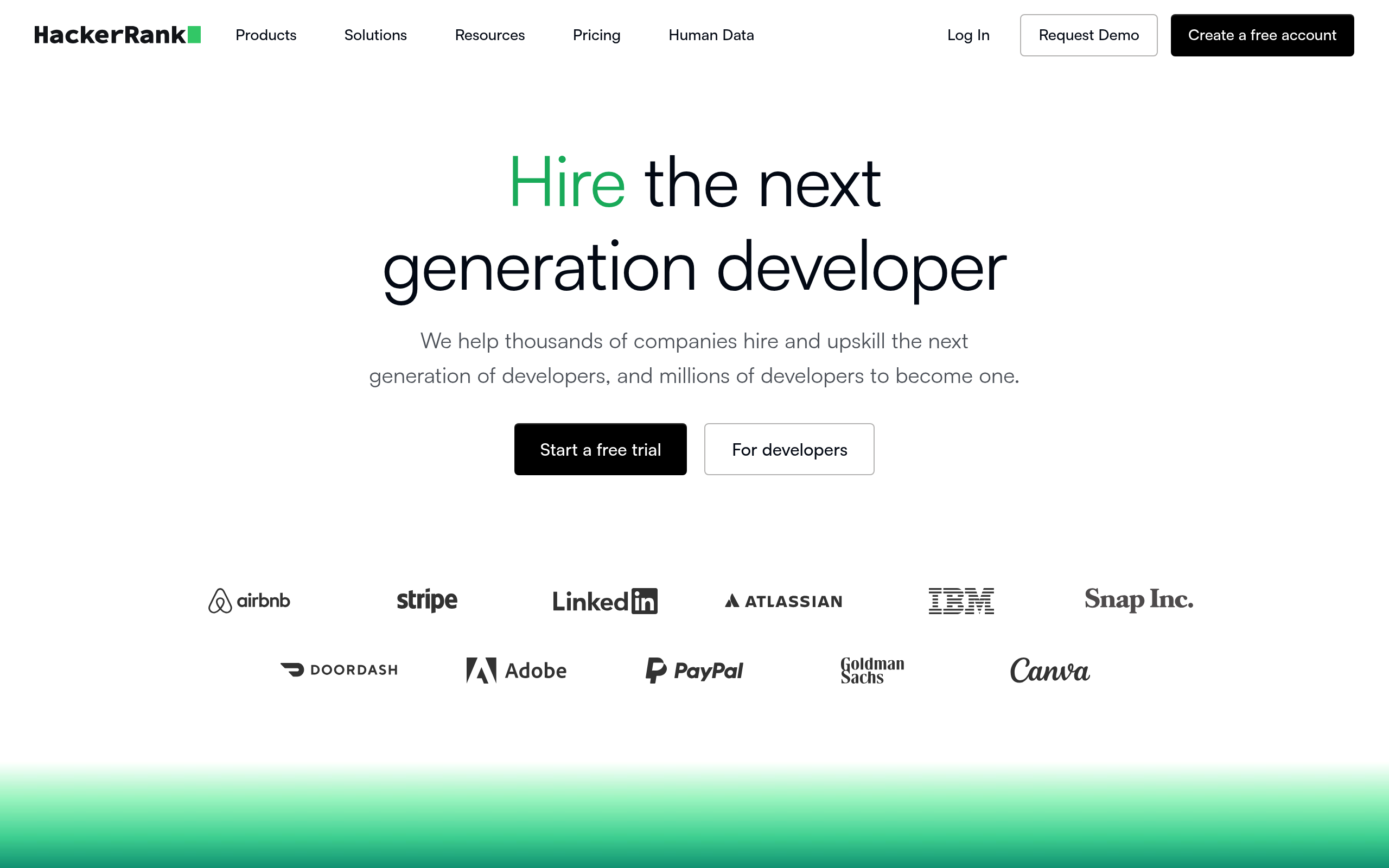 HackerRank 产品截图