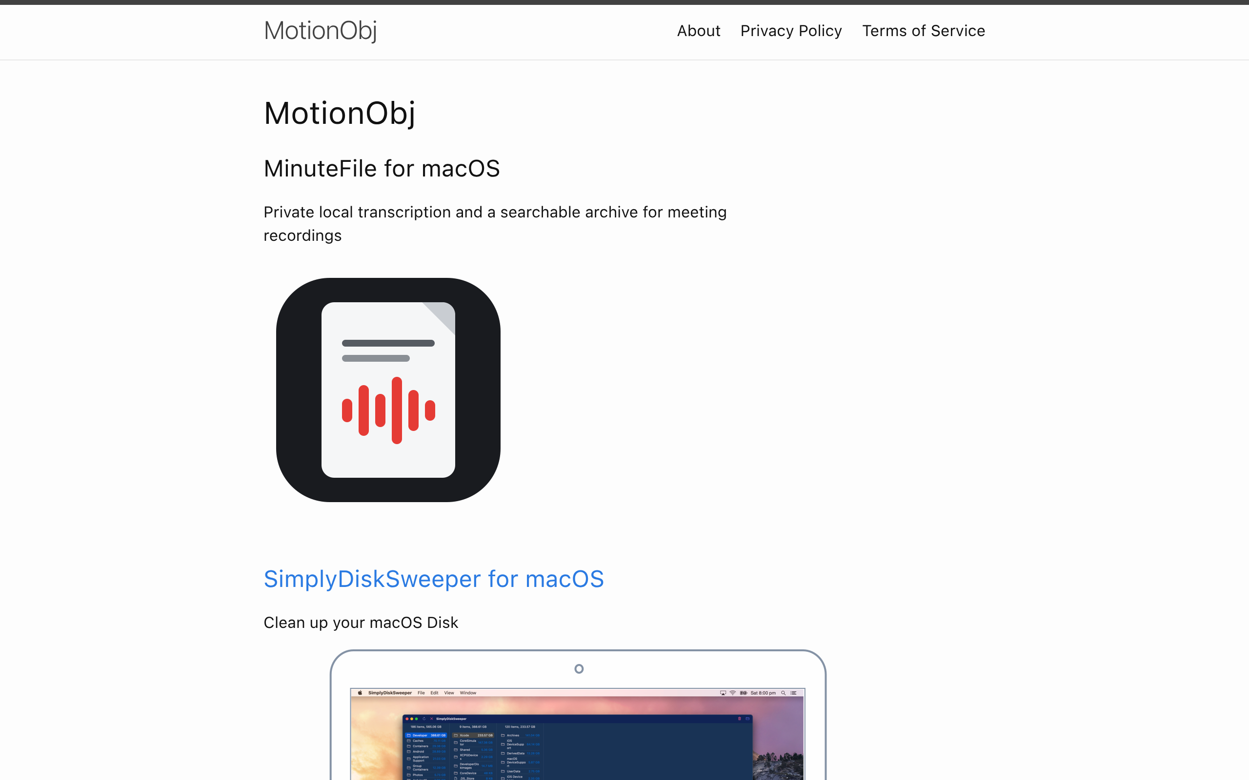 MinuteFile screenshot – image 1