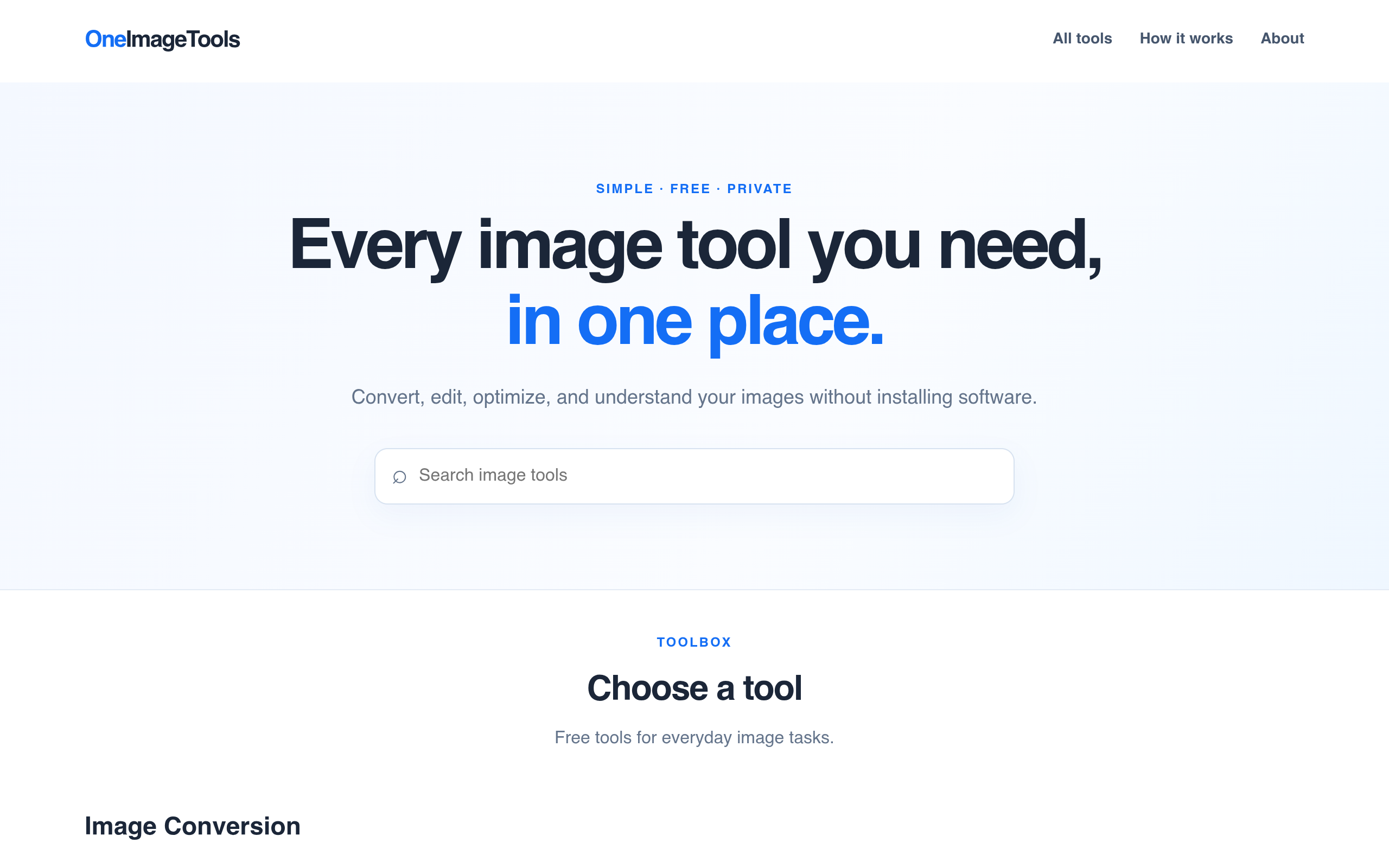 OneImageTools screenshot, image 1