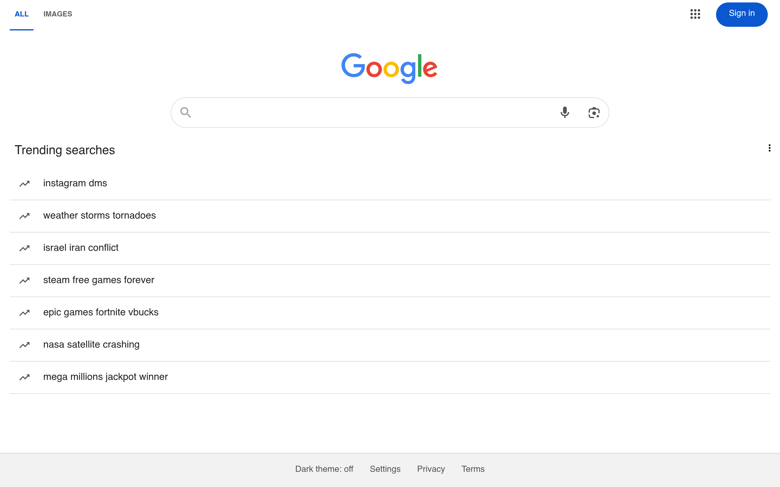 Screenshot of google.com