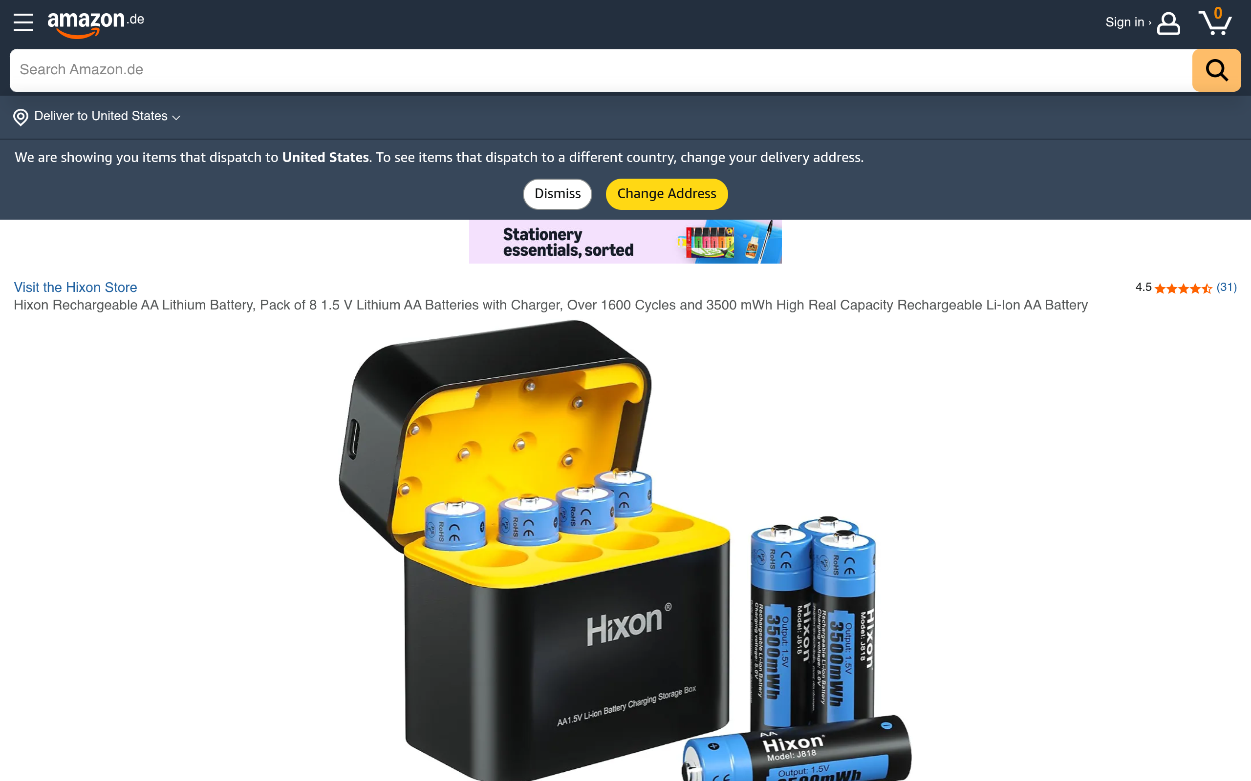 Hixon – wiederaufladbare AA-Lithium-Akkus mit Ladegerät, 8er-Pack