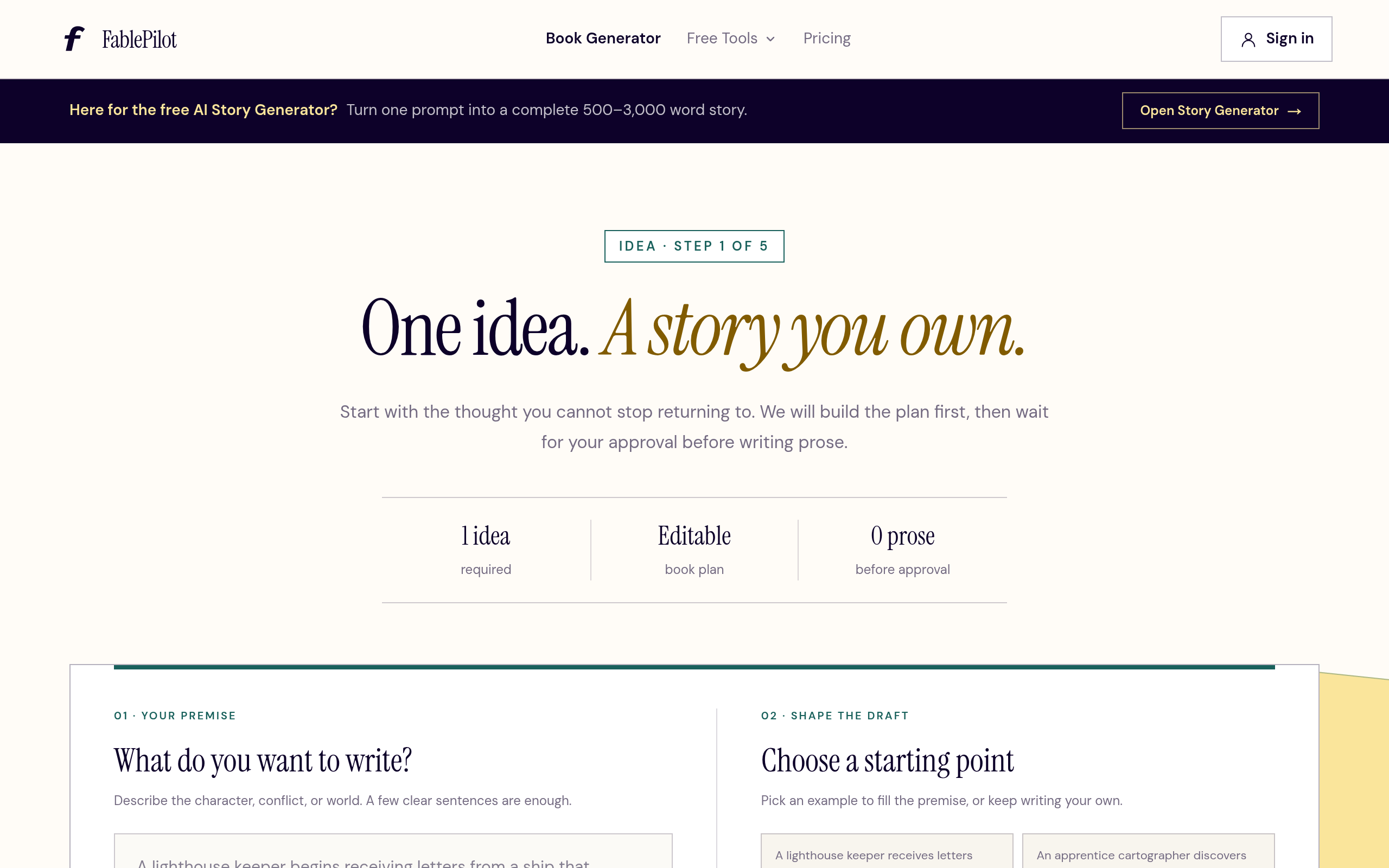 FablePilot screenshot – image 1