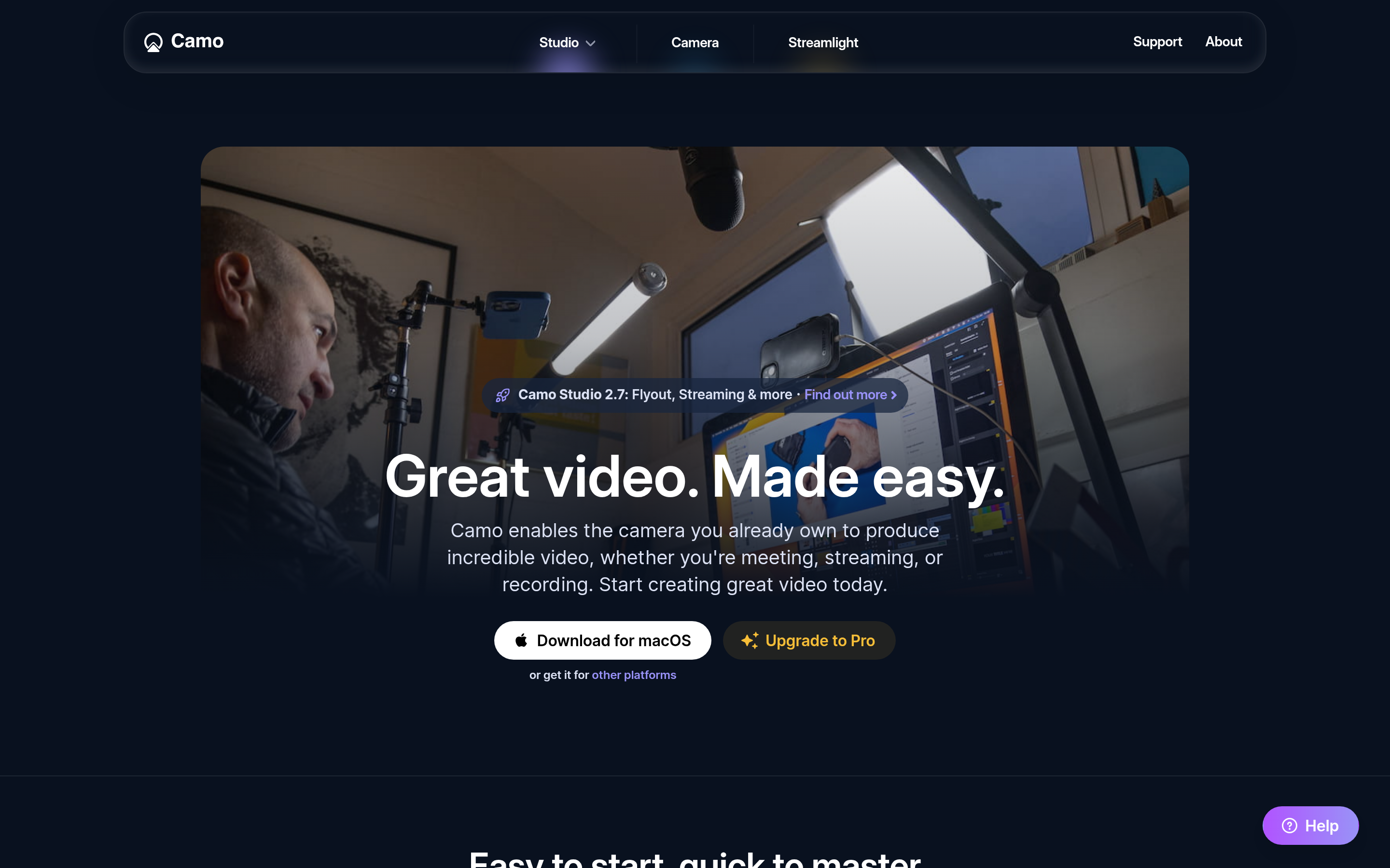 Camo Studio - Stand out video with any camera 介面截圖