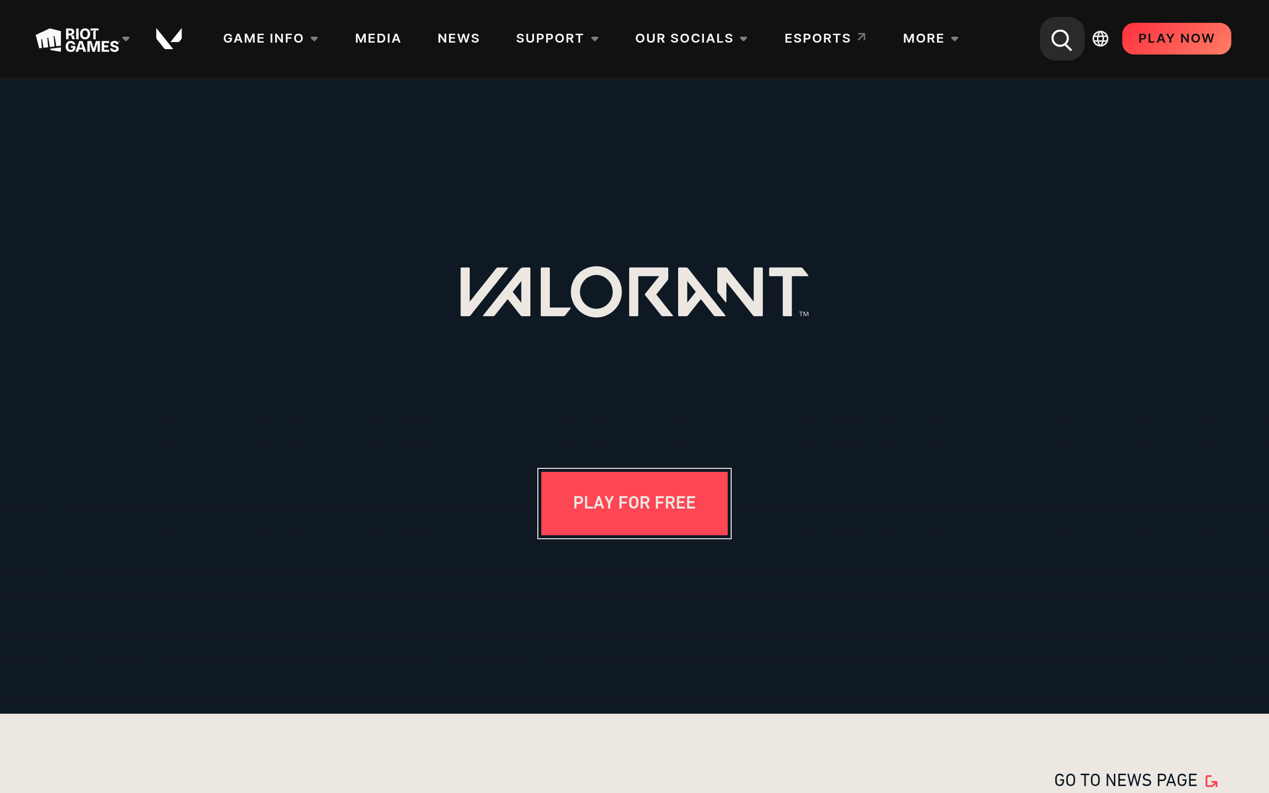 Screenshot of playvalorant.com