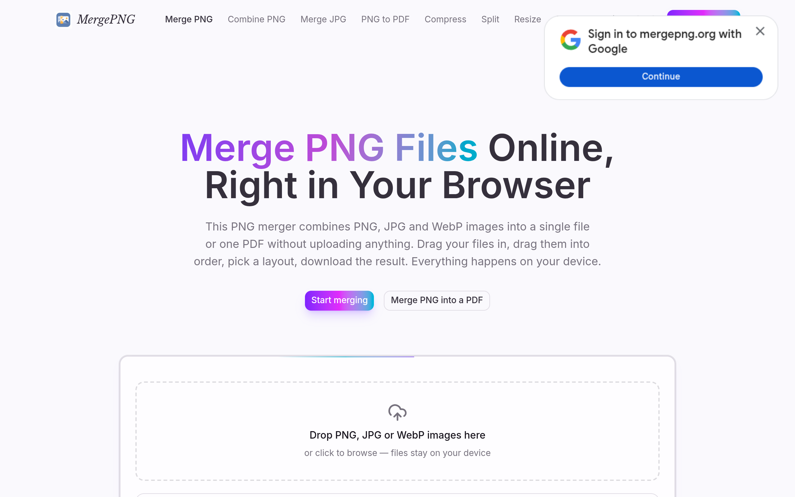 MergePNG screenshot