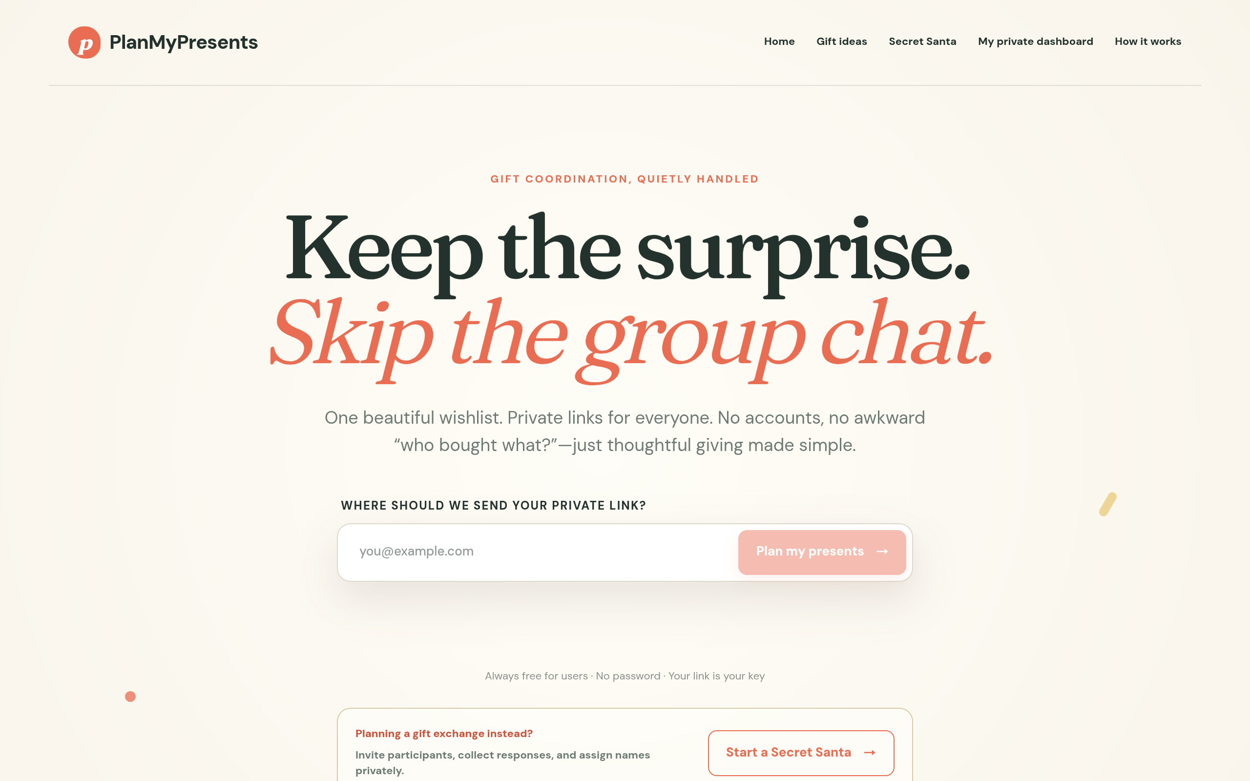 PlanMyPresents screenshot – image 1