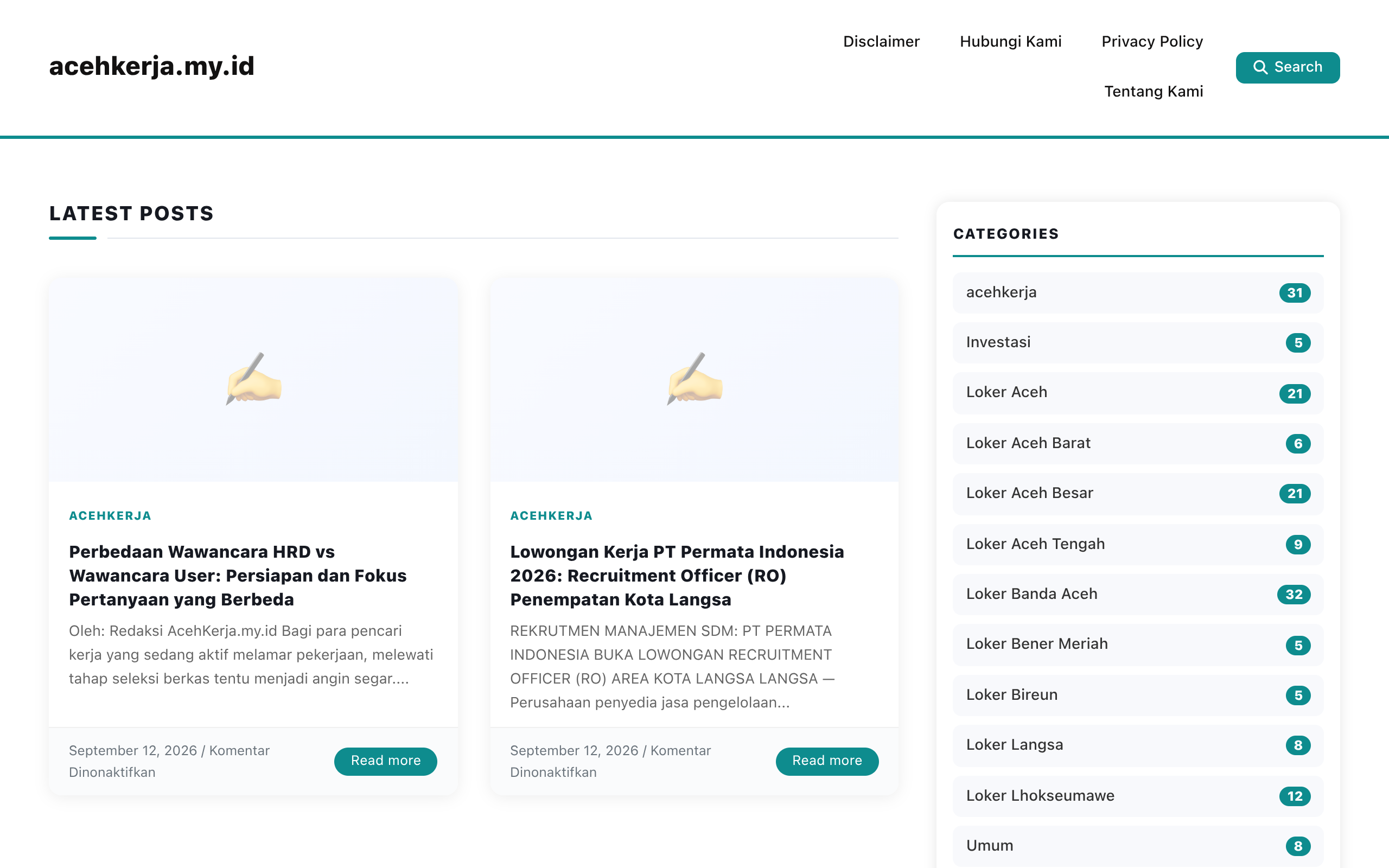 Screenshot of acehkerja.my.id