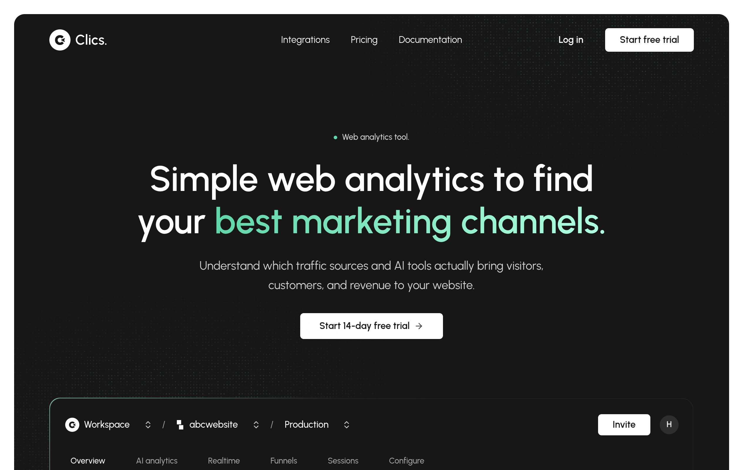 Clics Analytics screenshot – image 1