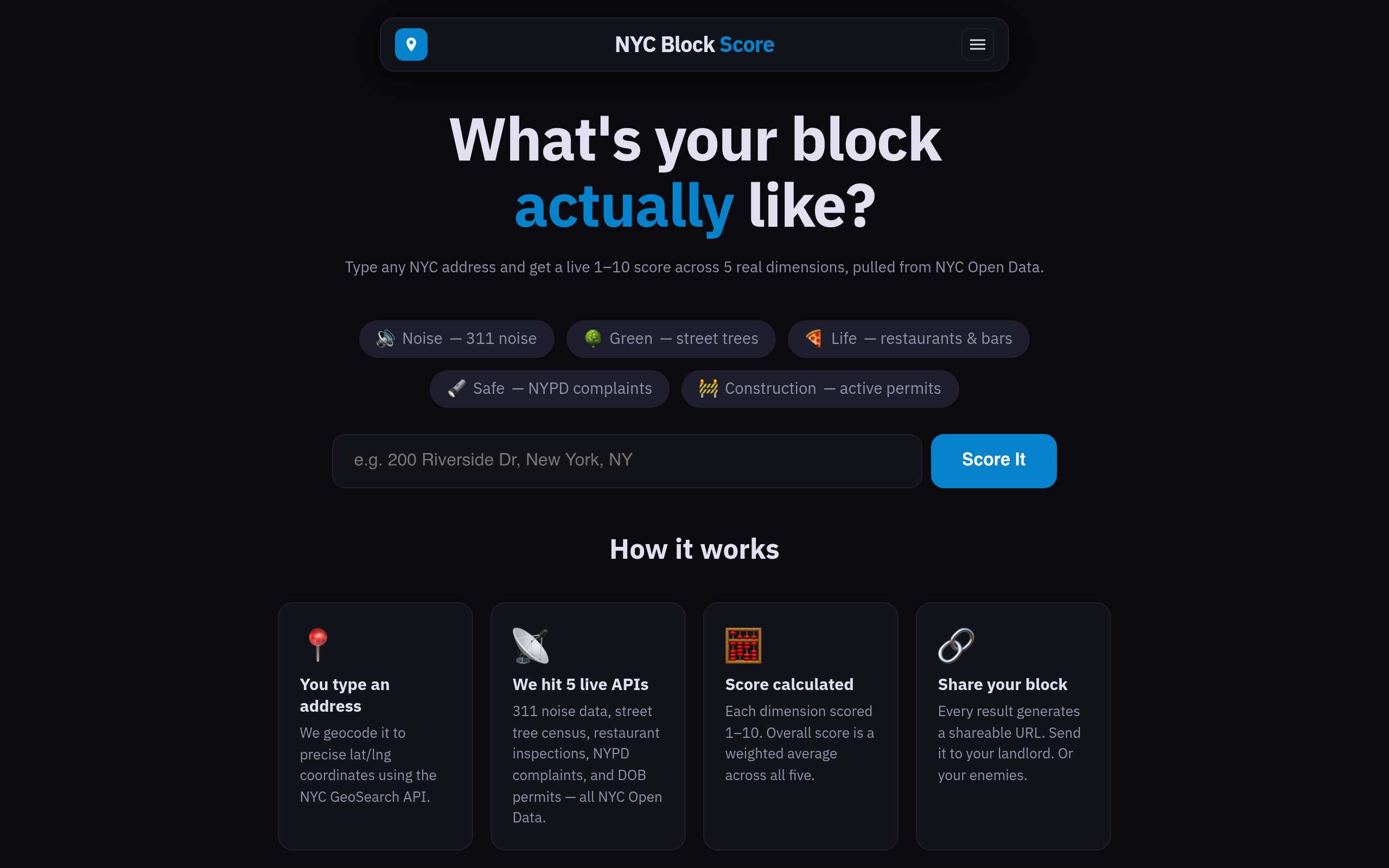 NYC Block Score screenshot – image 1