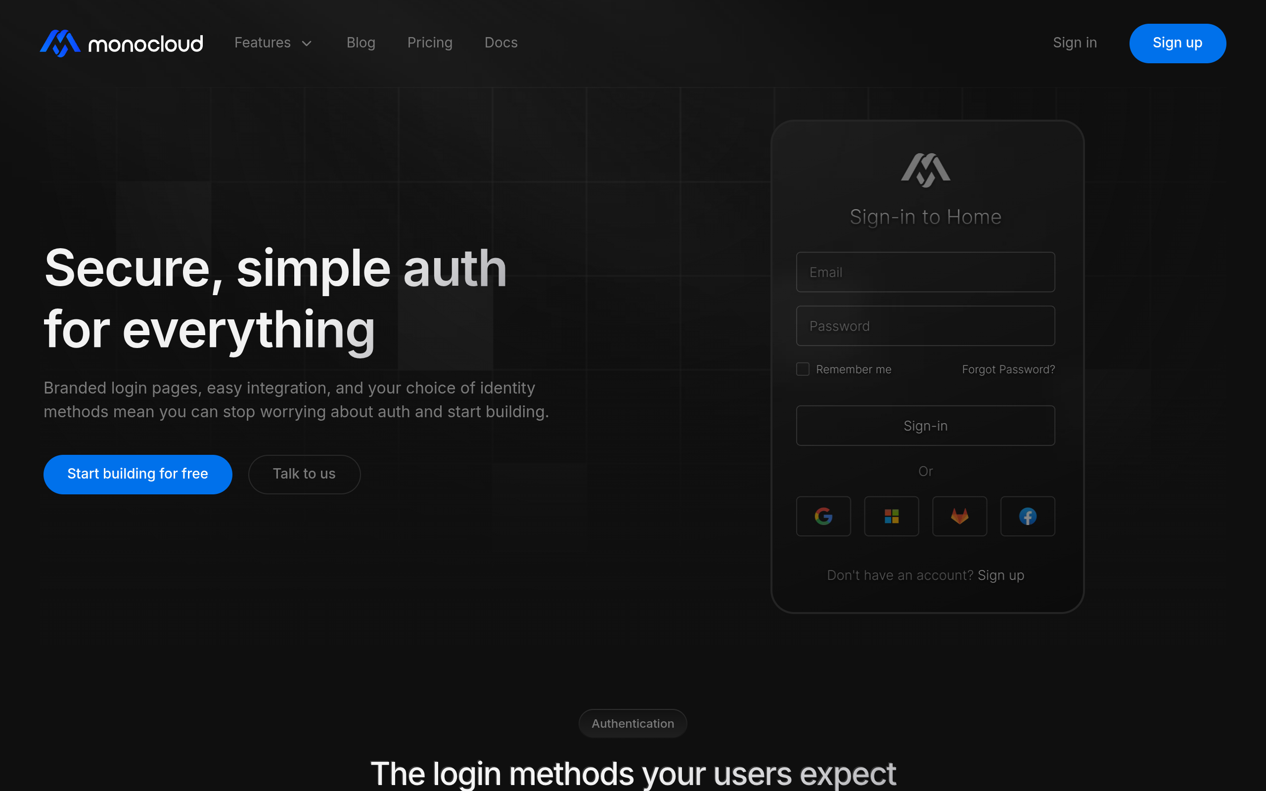 MonoCloud for Startups screenshot – image 1