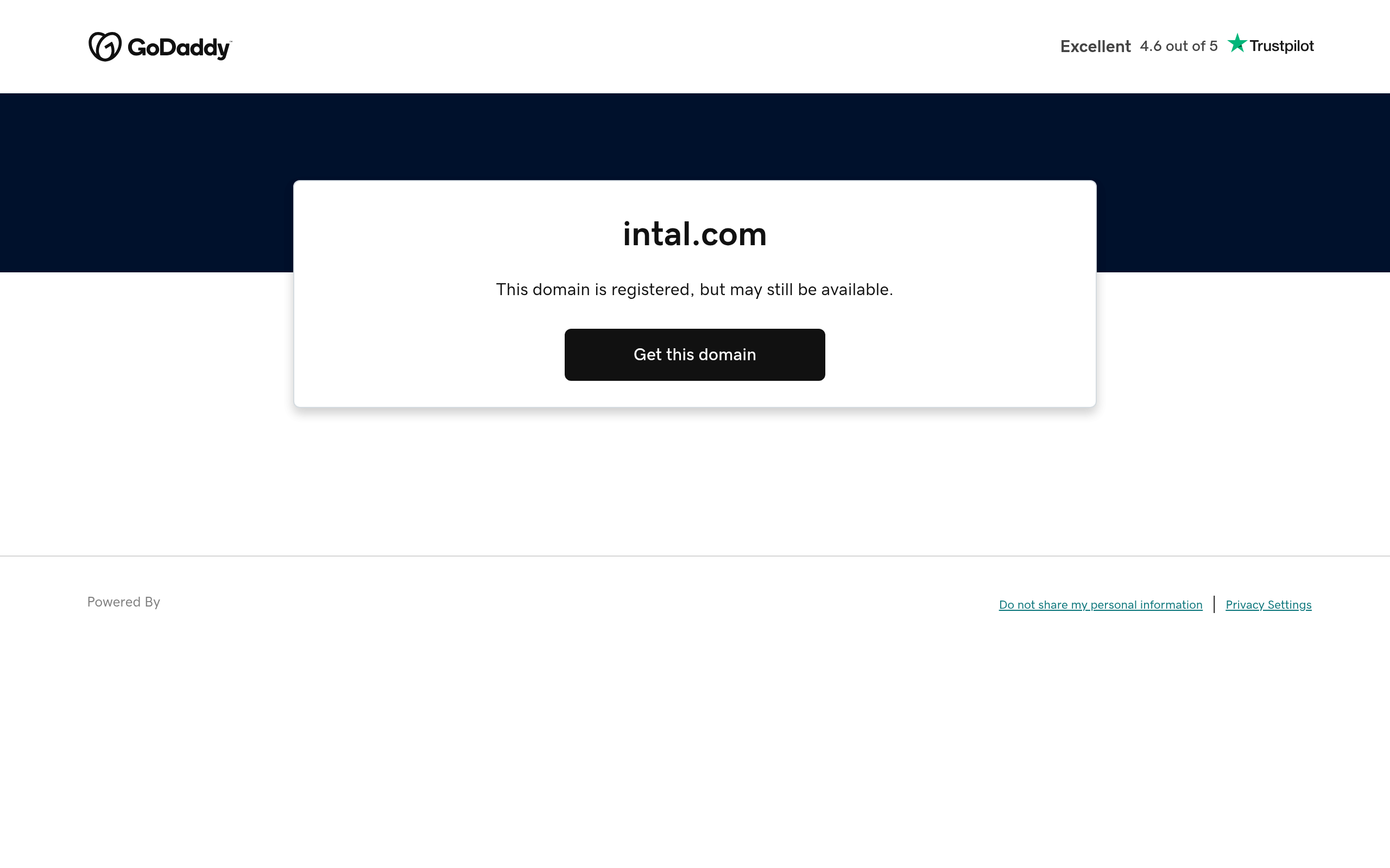 Screenshot of intal.com