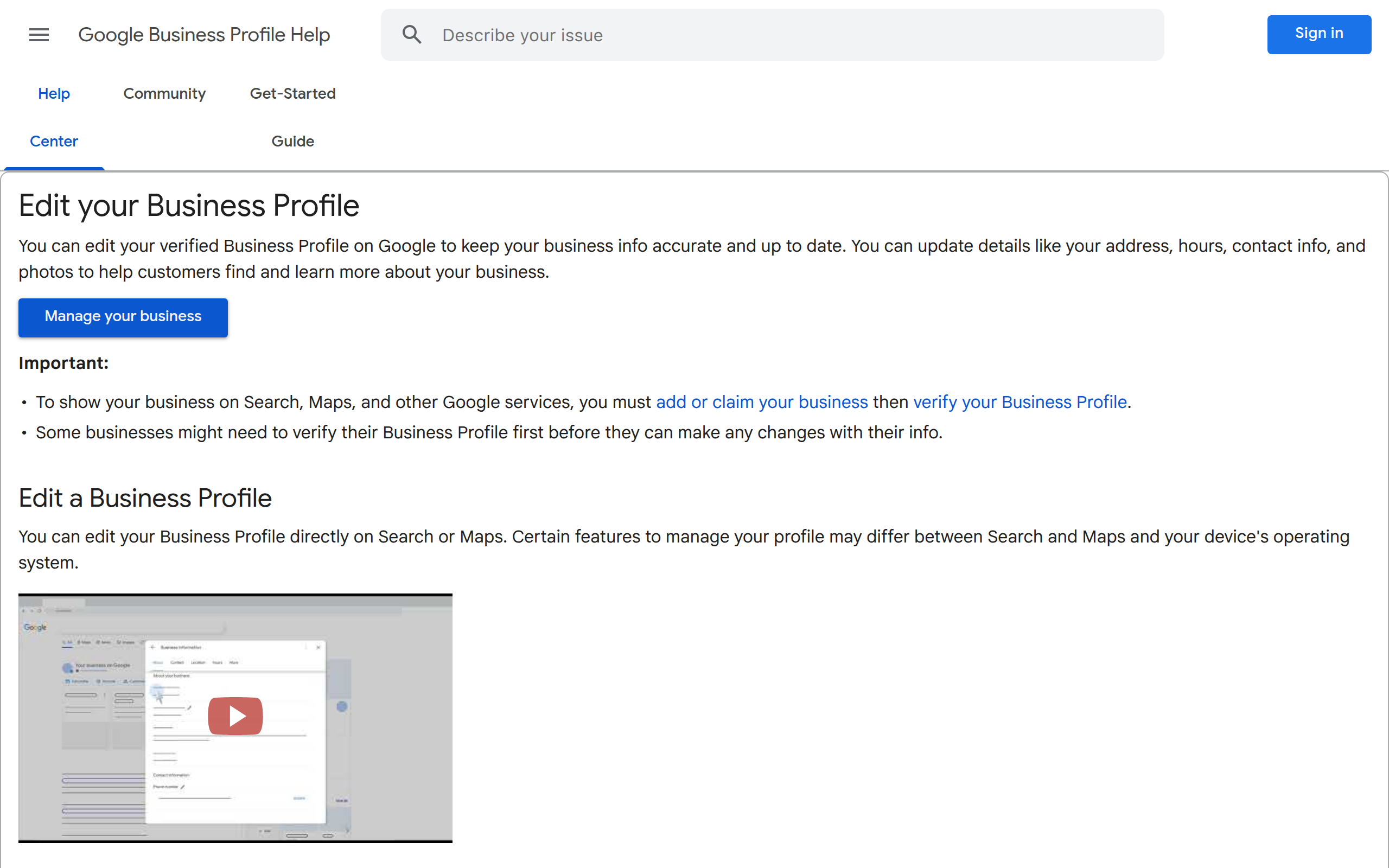Localize and optimize business descriptions Screenshot
