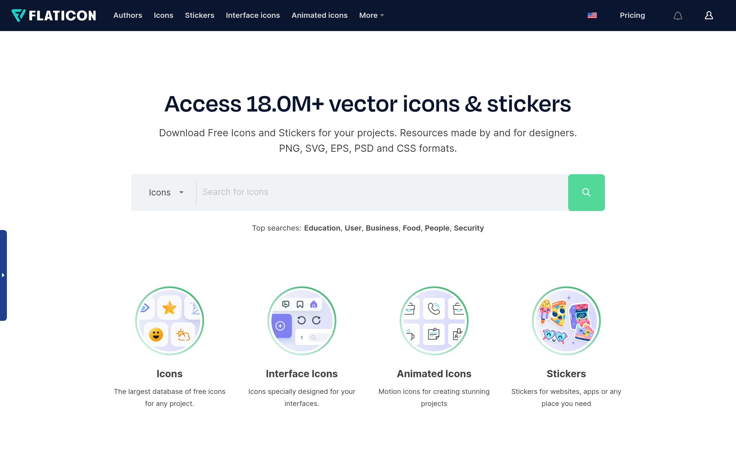 Flaticon 产品截图