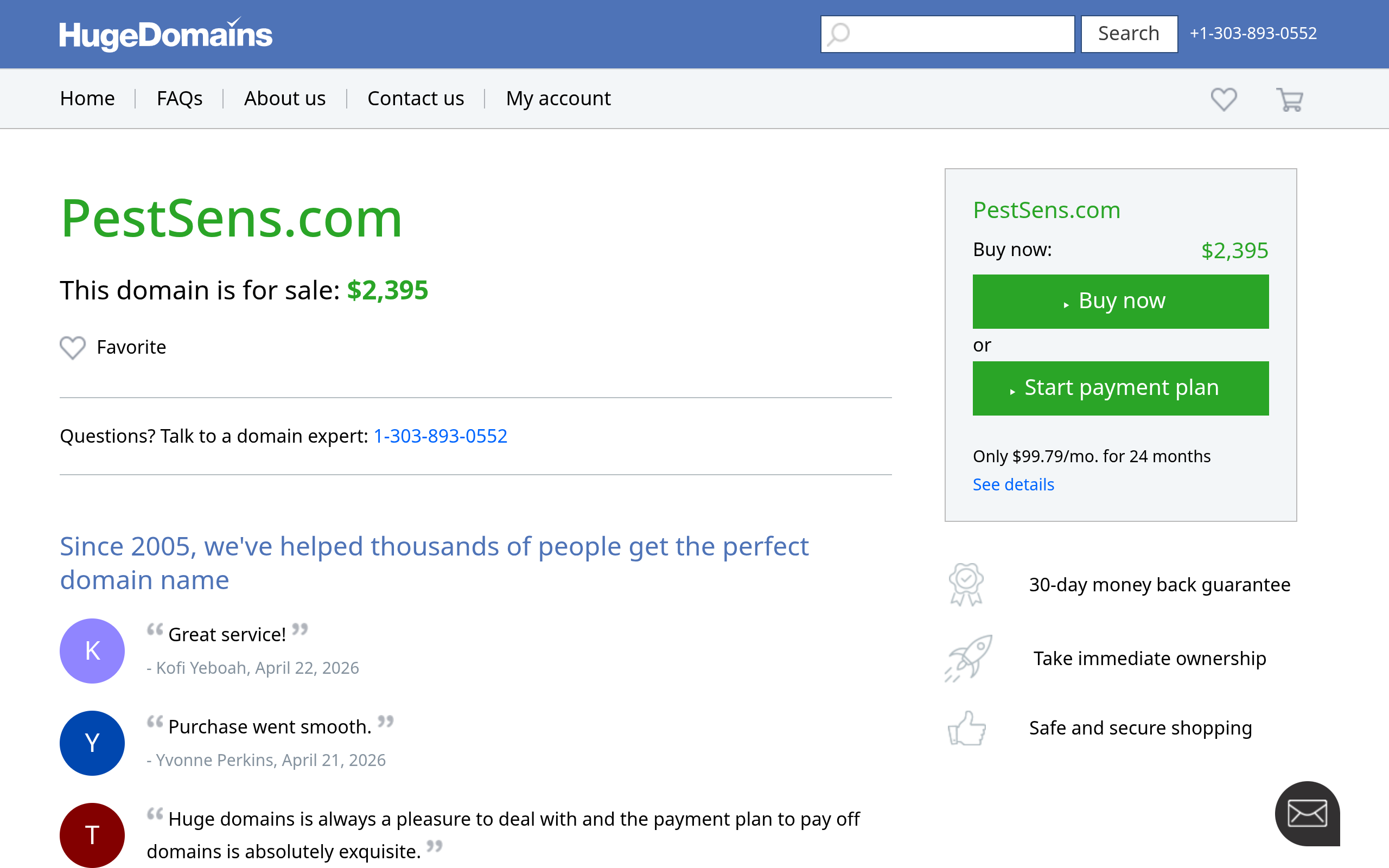 Screenshot of pestsens.com