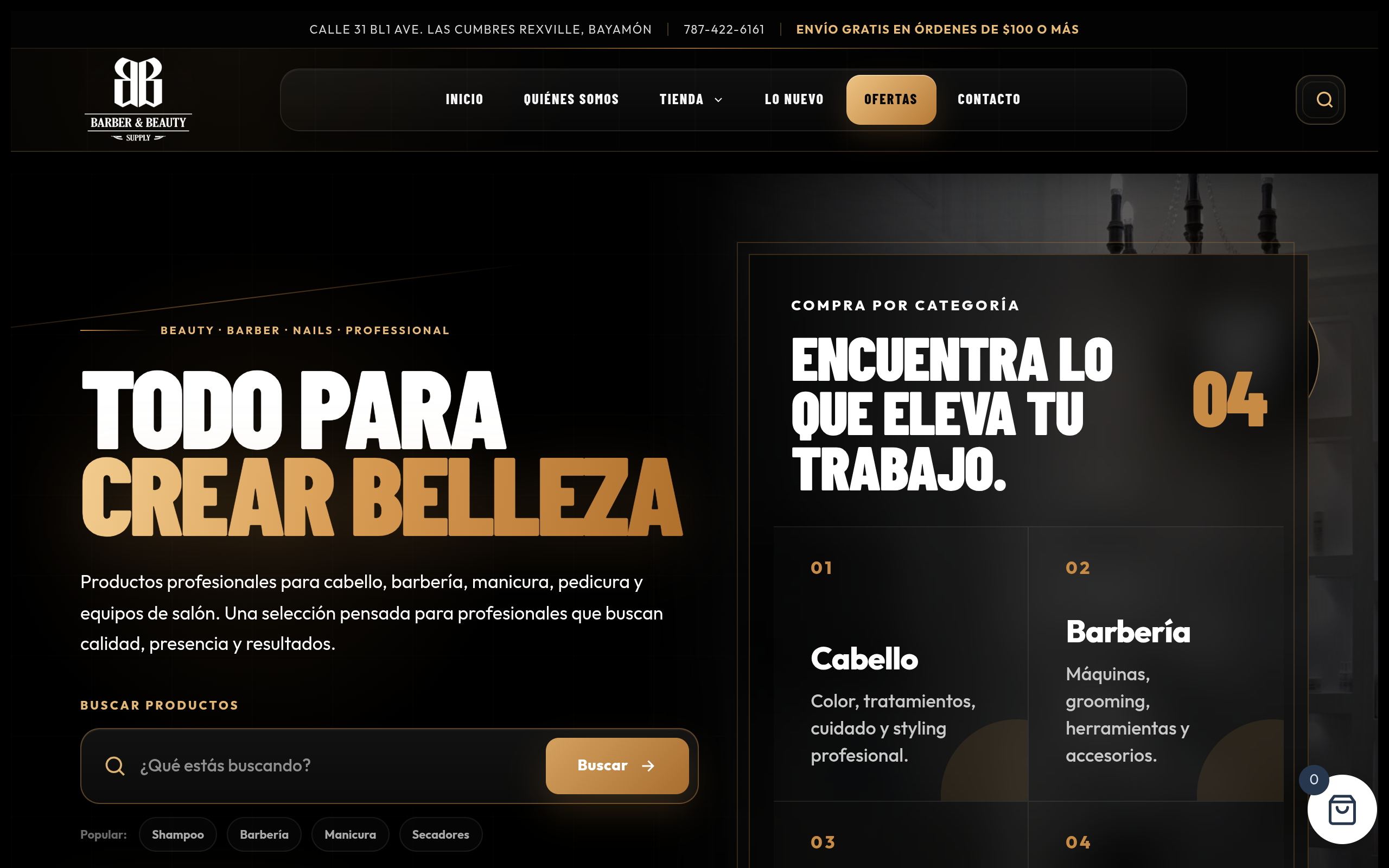 Vista previa del proyecto Beauty Supply PR