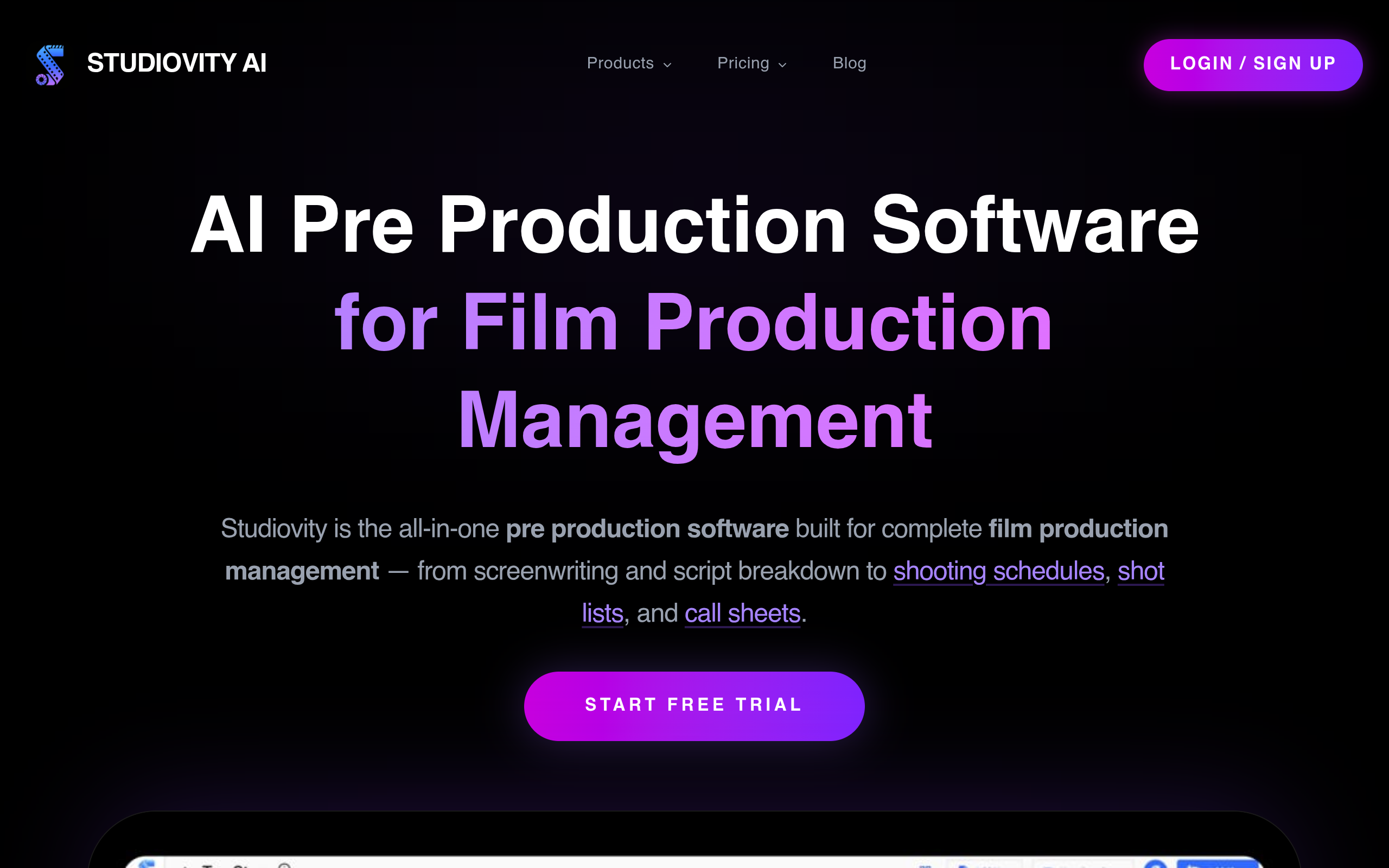 Studiovity screenshot
