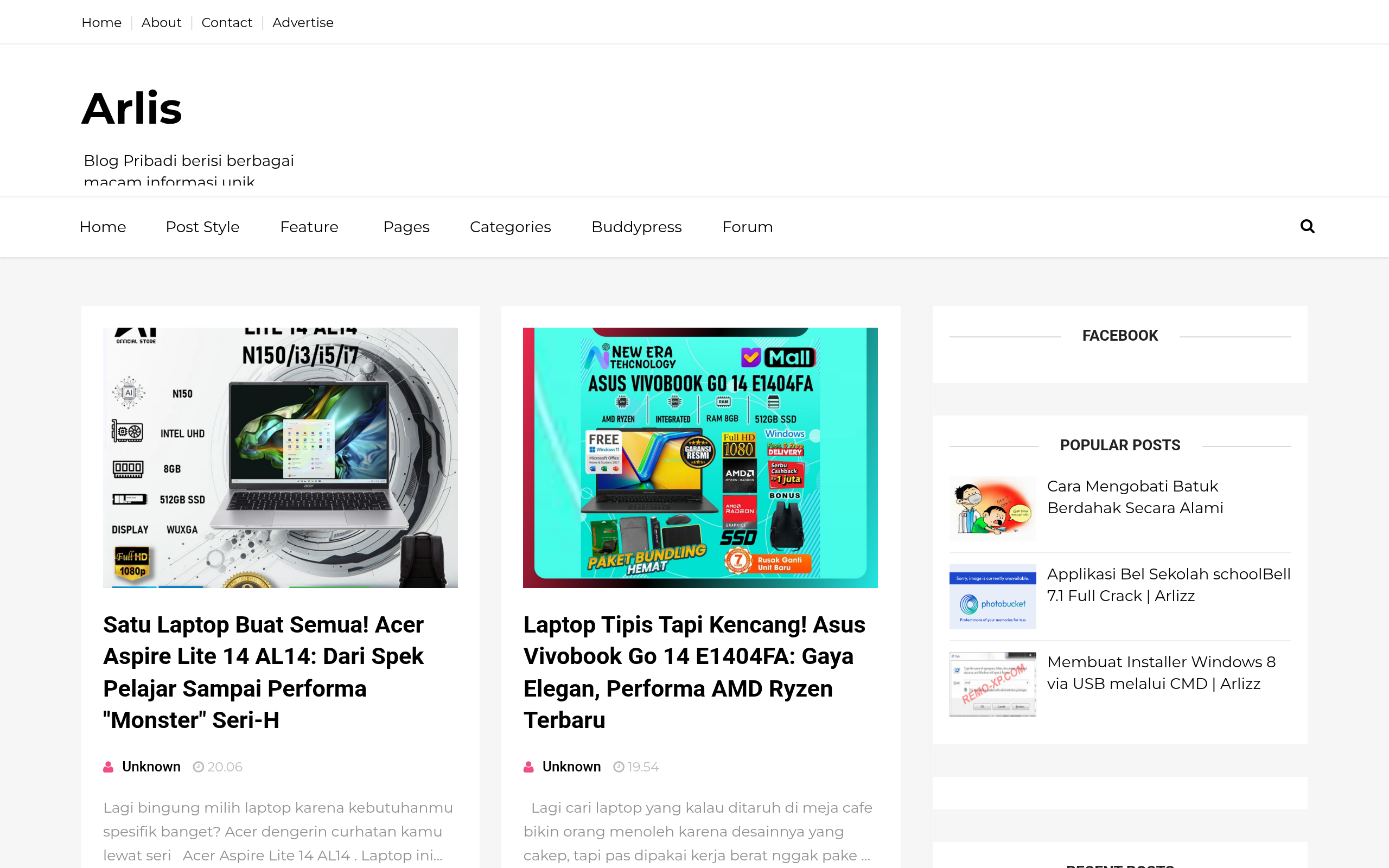 Screenshot of arlizz.blogspot.com