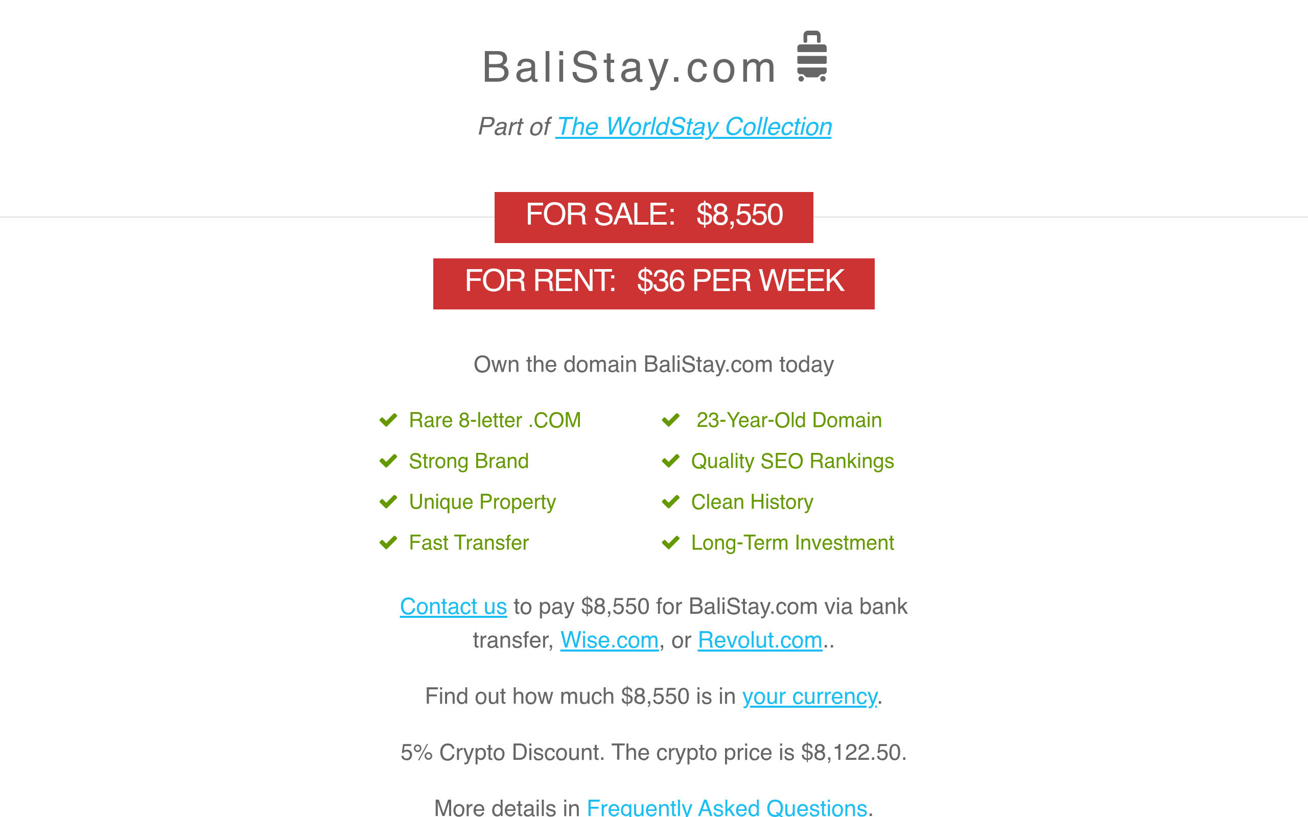 Screenshot of balistay.com