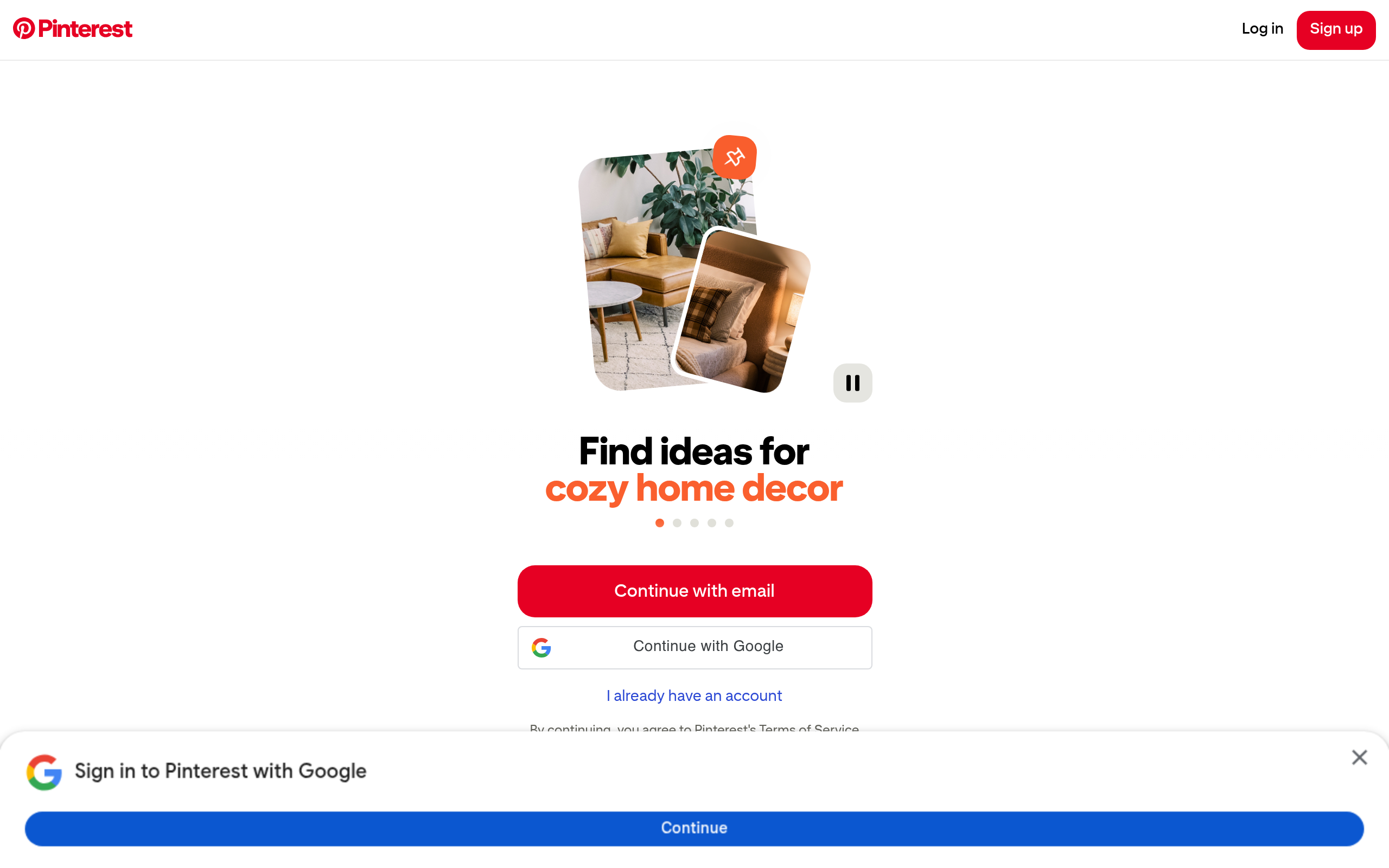 Screenshot of pinterest.com
