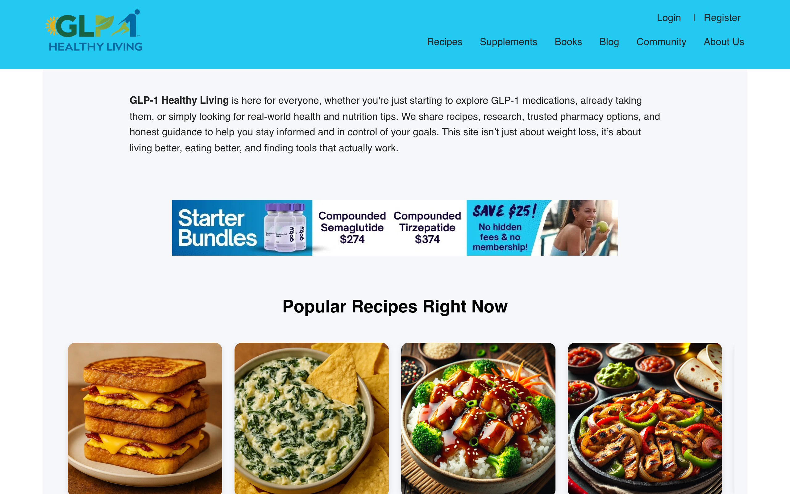 Screenshot of glp1healthyliving.com