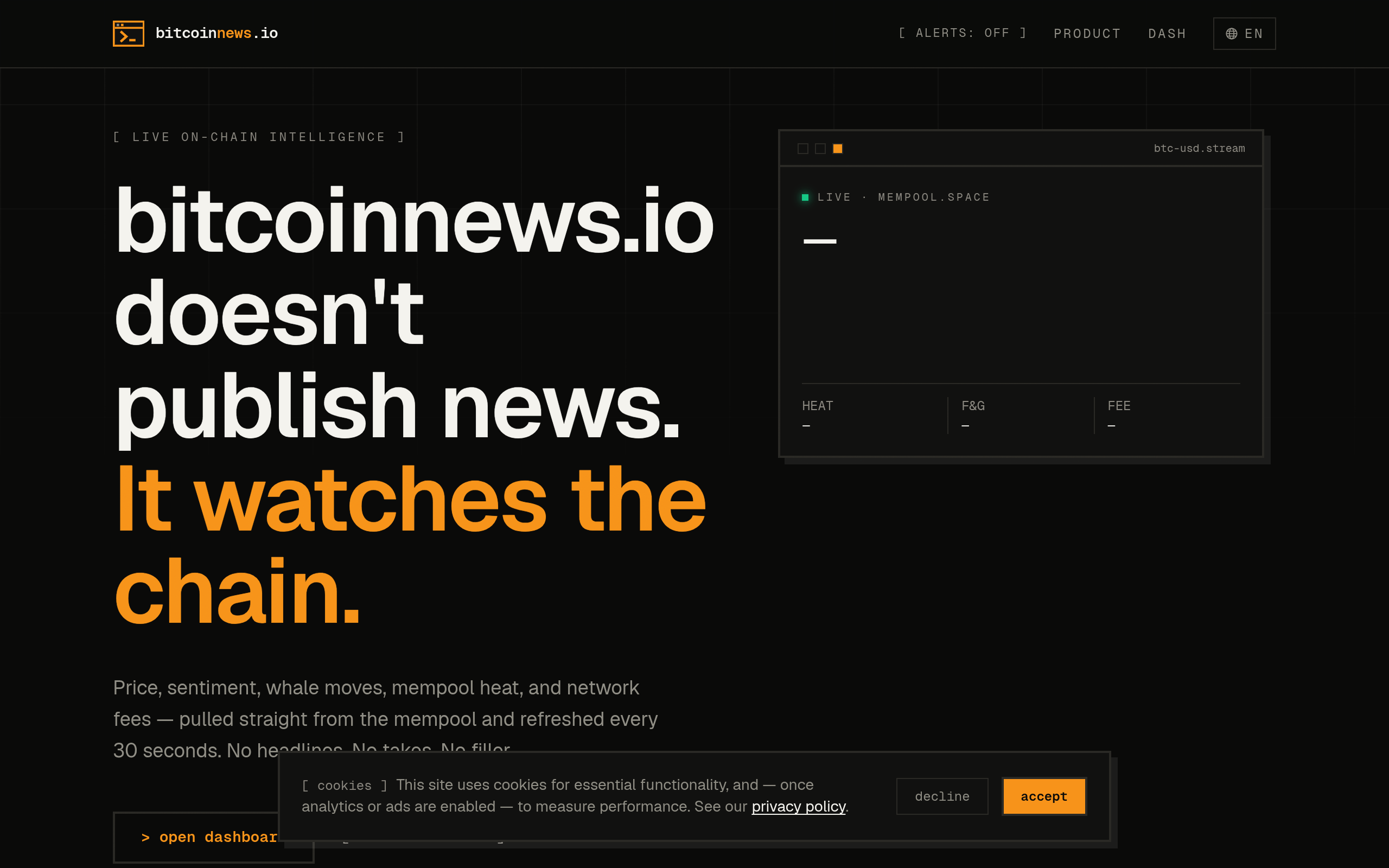 Screenshot of bitcoinnews.io