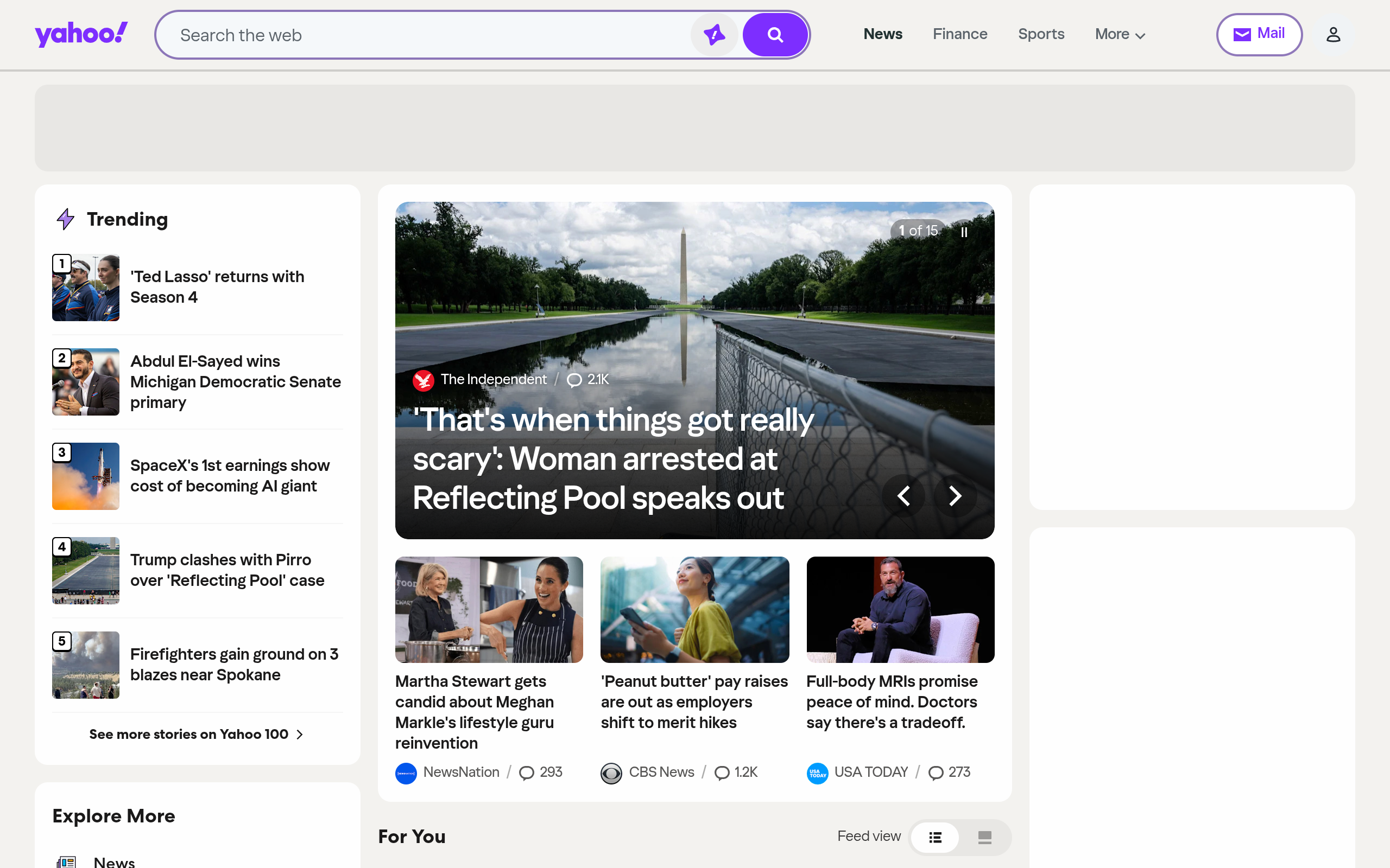 Screenshot of yahoo.com