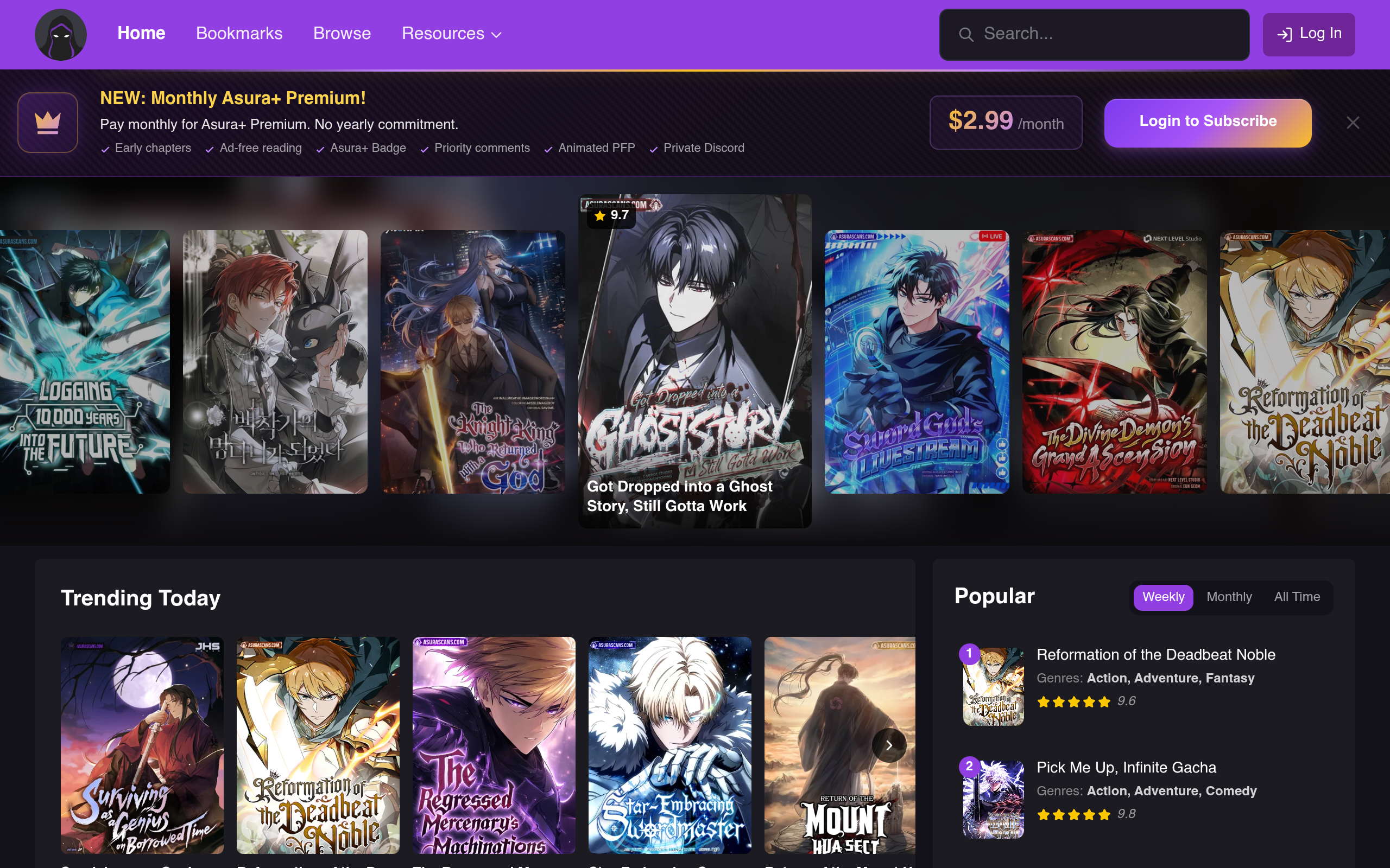 Screenshot of asurascans.com