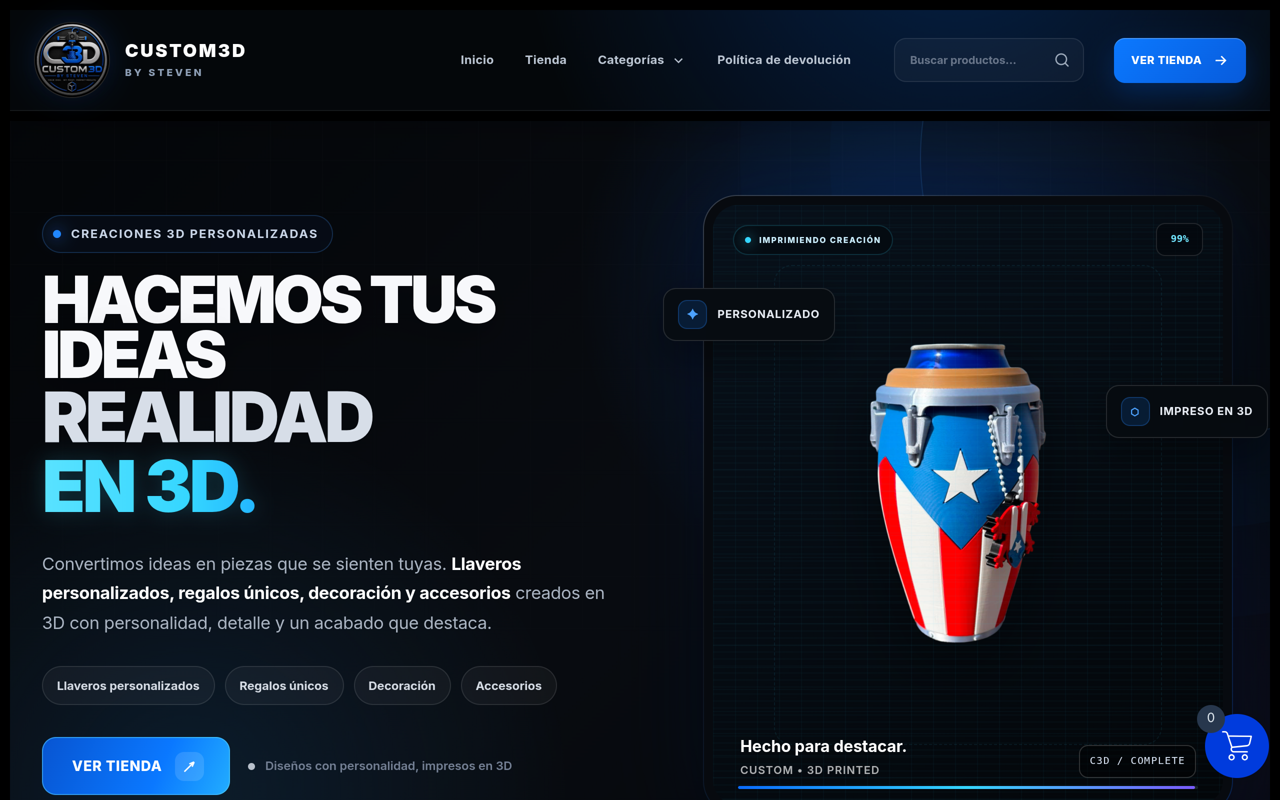 Vista previa del proyecto Custom 3D by Steven