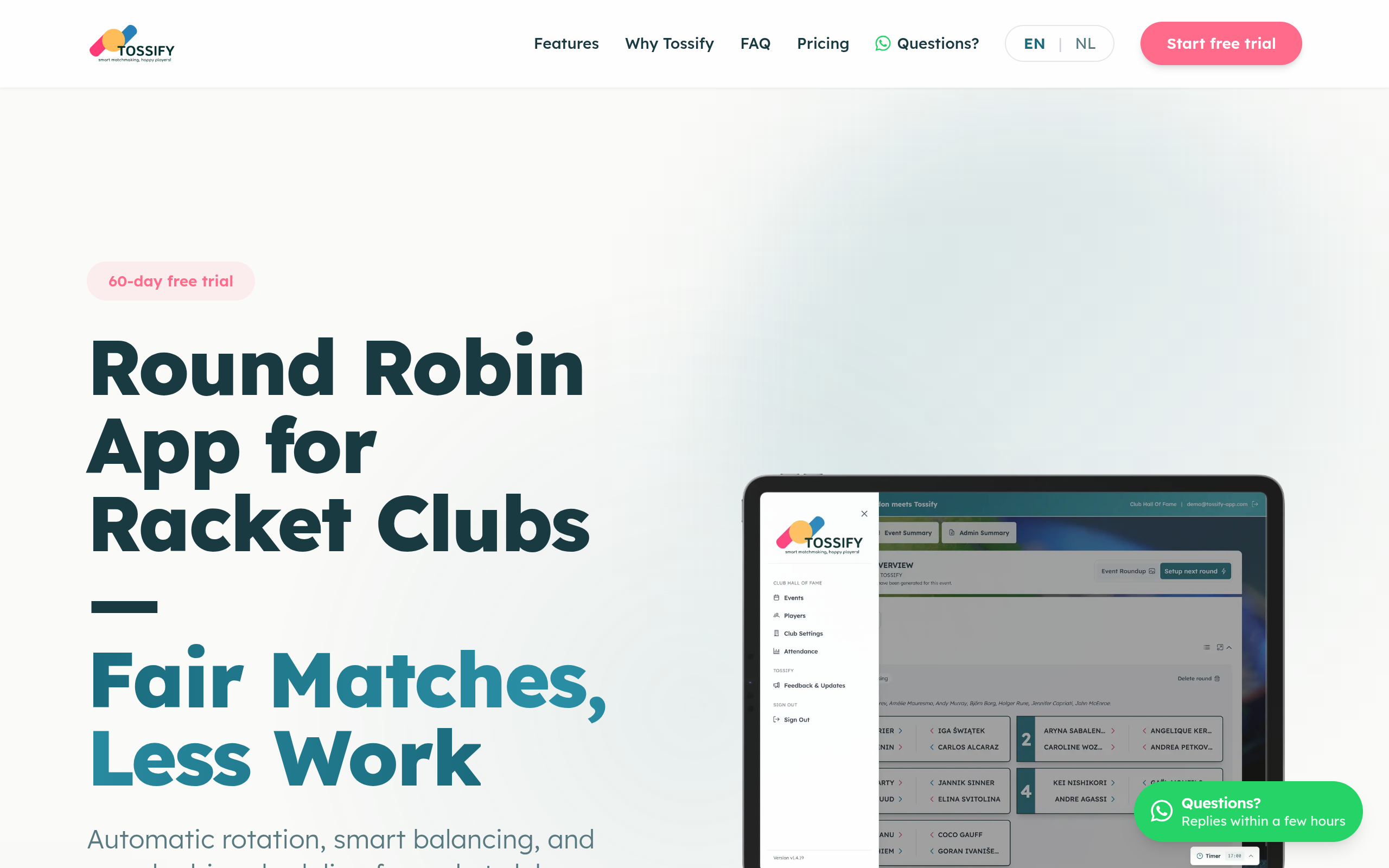 Tossify screenshot – image 1