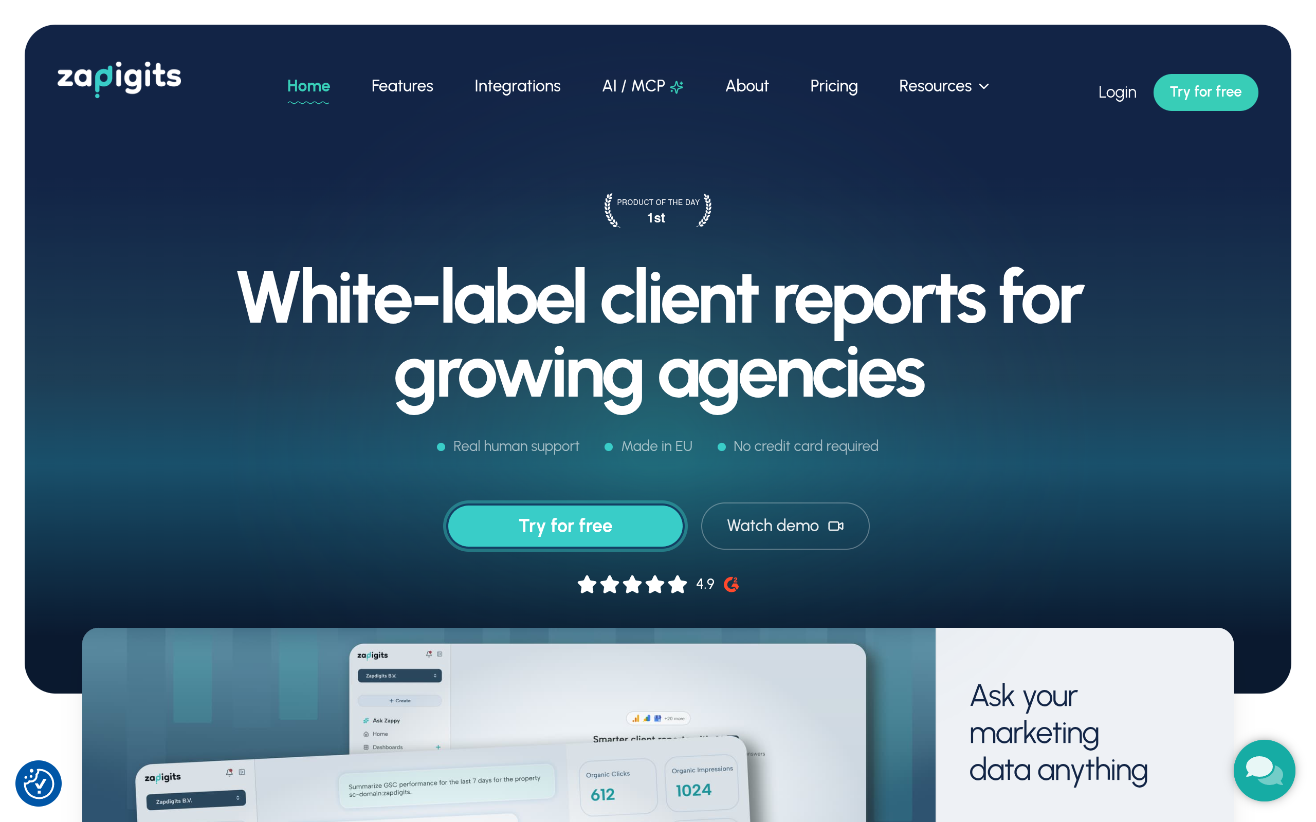 Marketing Dashboards for Agencies | ZapDigits screenshot