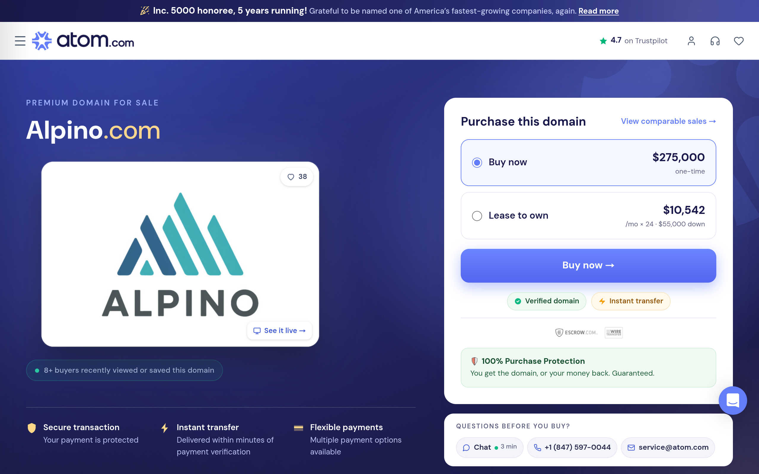 Screenshot of alpino.com