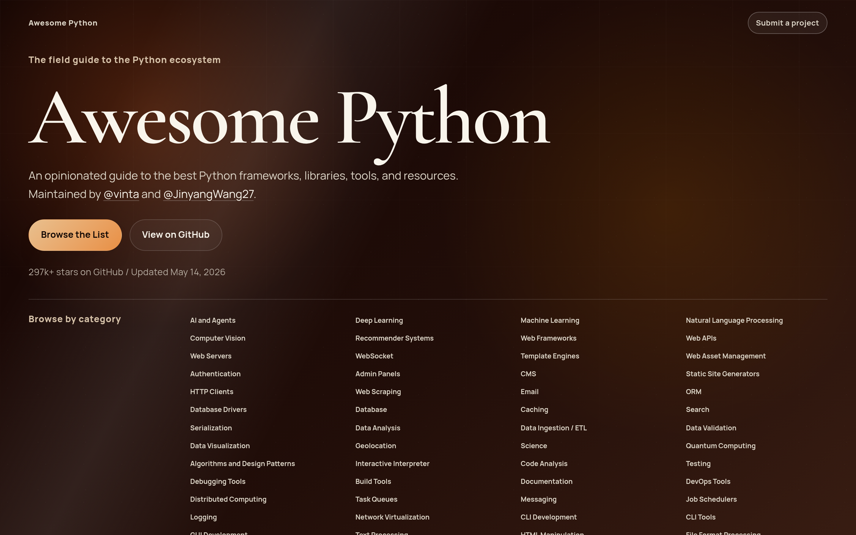 Awesome Python 介面截圖