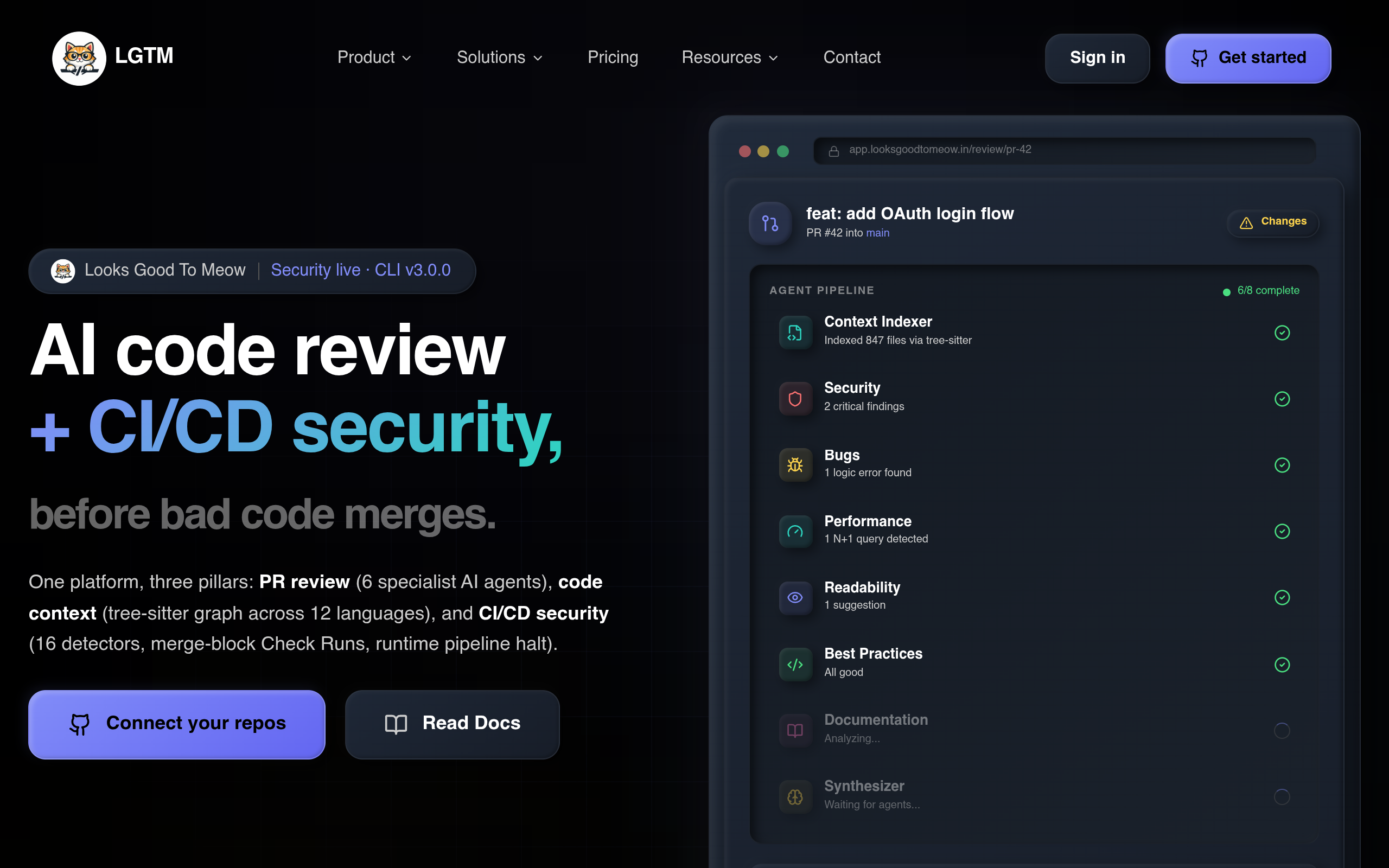 LGTM — Looks Good To Meow screenshot – image 1