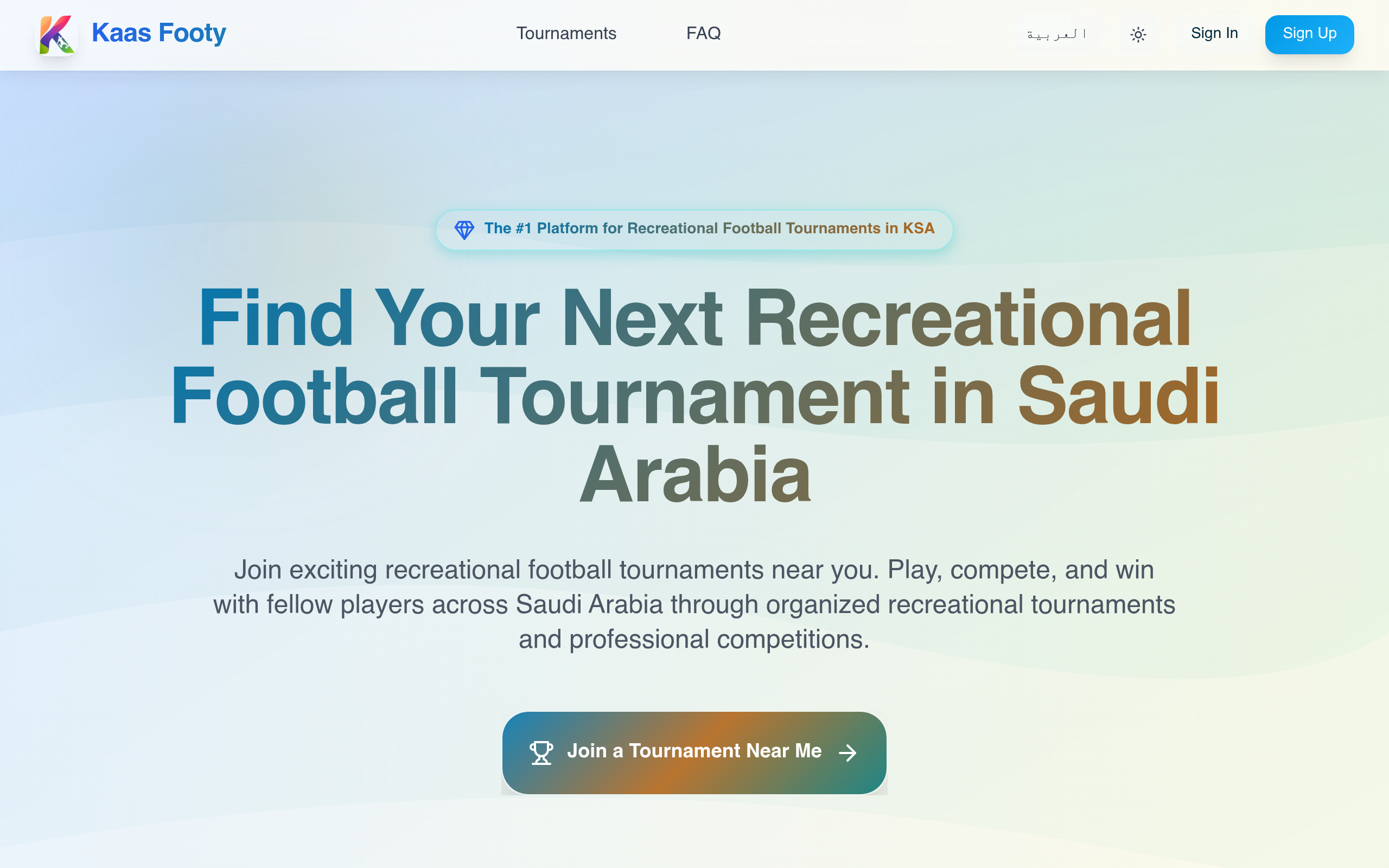 KAAS Footy - Efficient tournament management system streamlining organization of soccer competitions