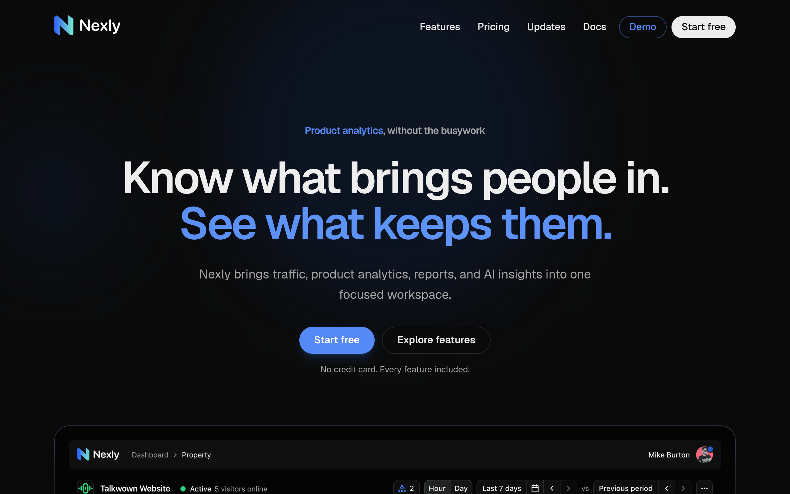 Nexly Analytics screenshot