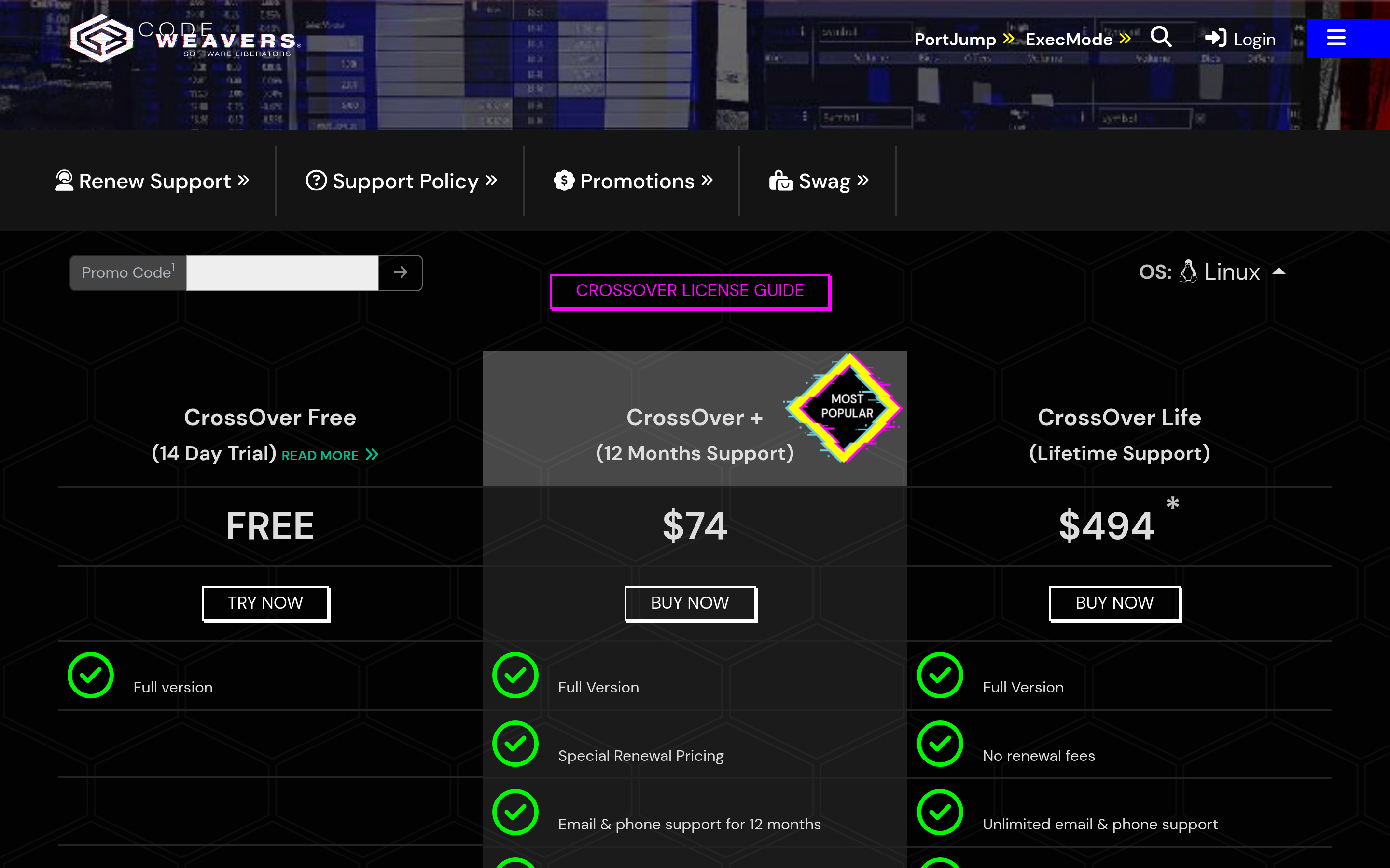 Get CrossOver and run Windows Software on Mac or Linux | CodeWeavers 介面截圖