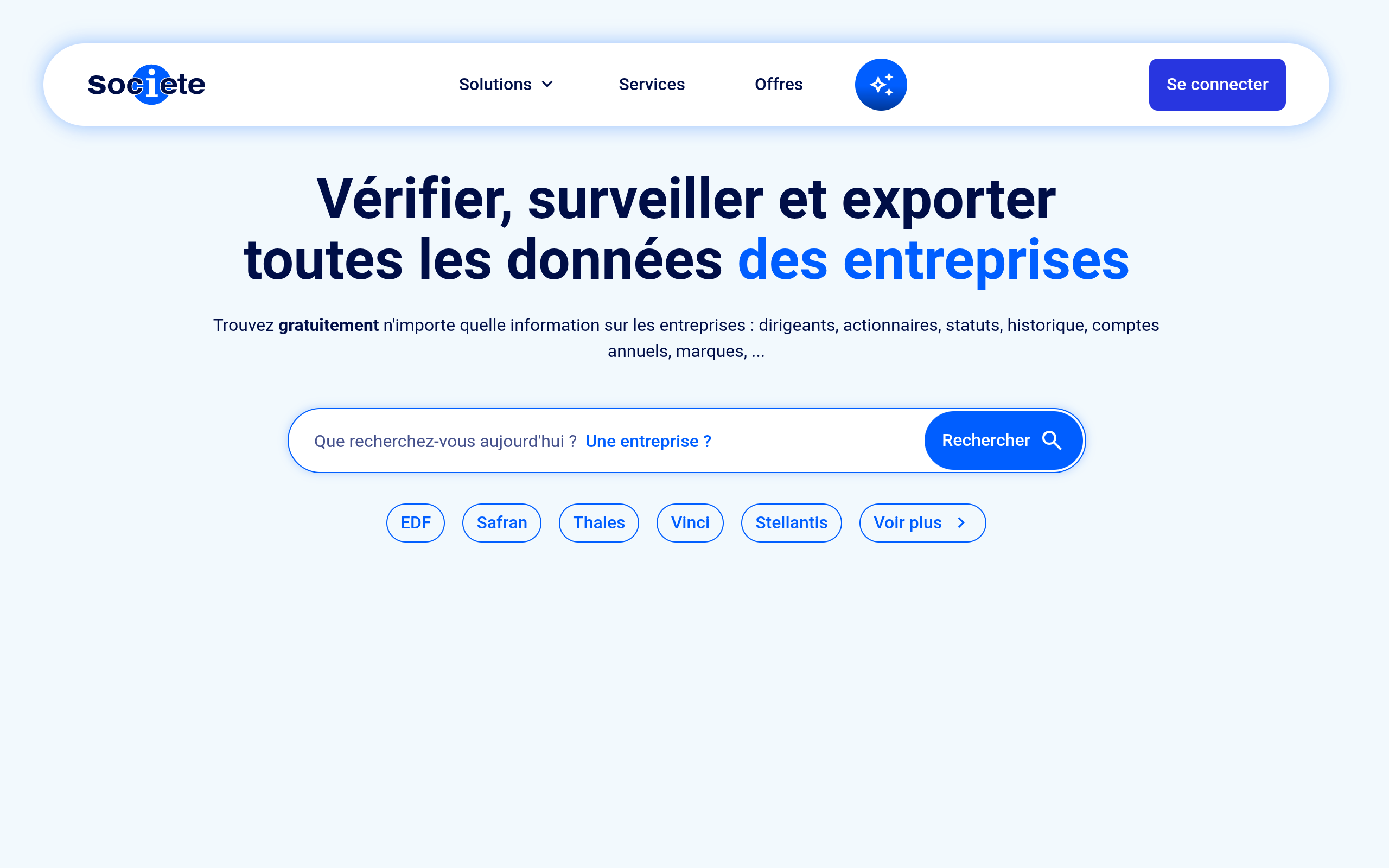 Screenshot of societe.com
