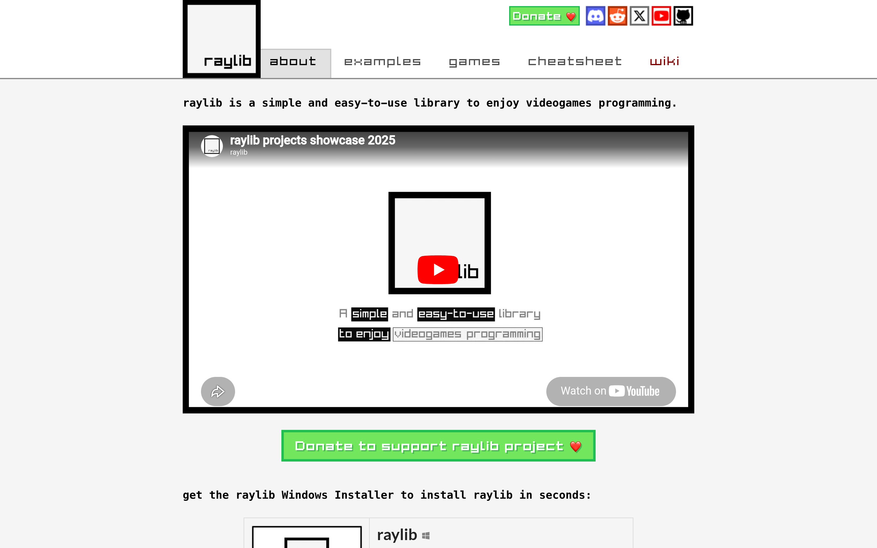 raylib | A simple and easy-to-use library to enjoy videogames programming 介面截圖