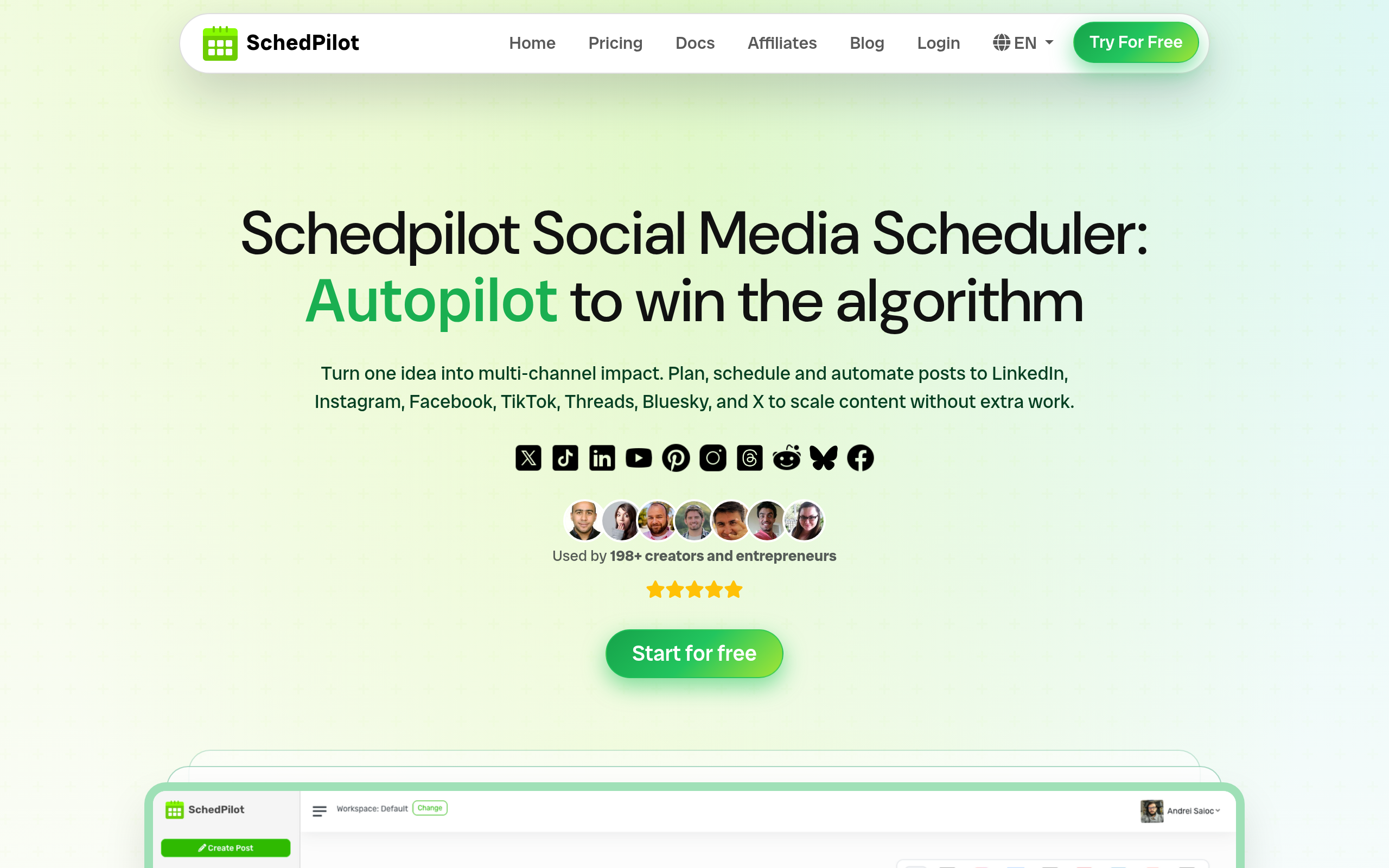 Screenshot of SchedPilot website