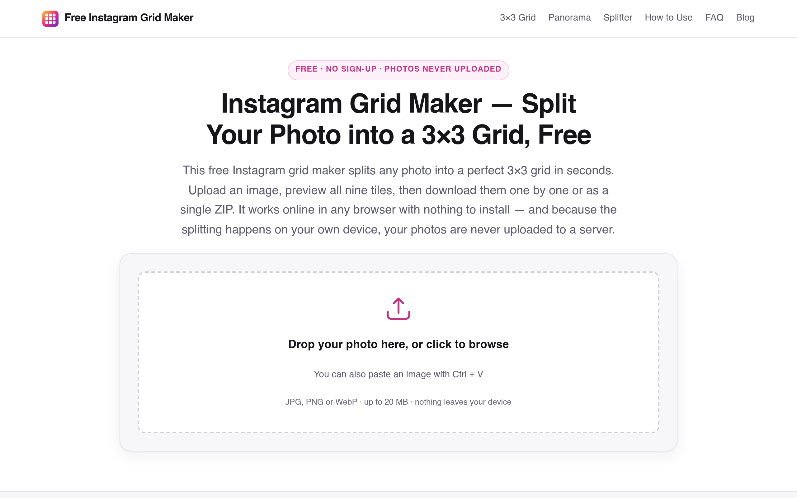 Free Instagram Grid Maker screenshot, image 1