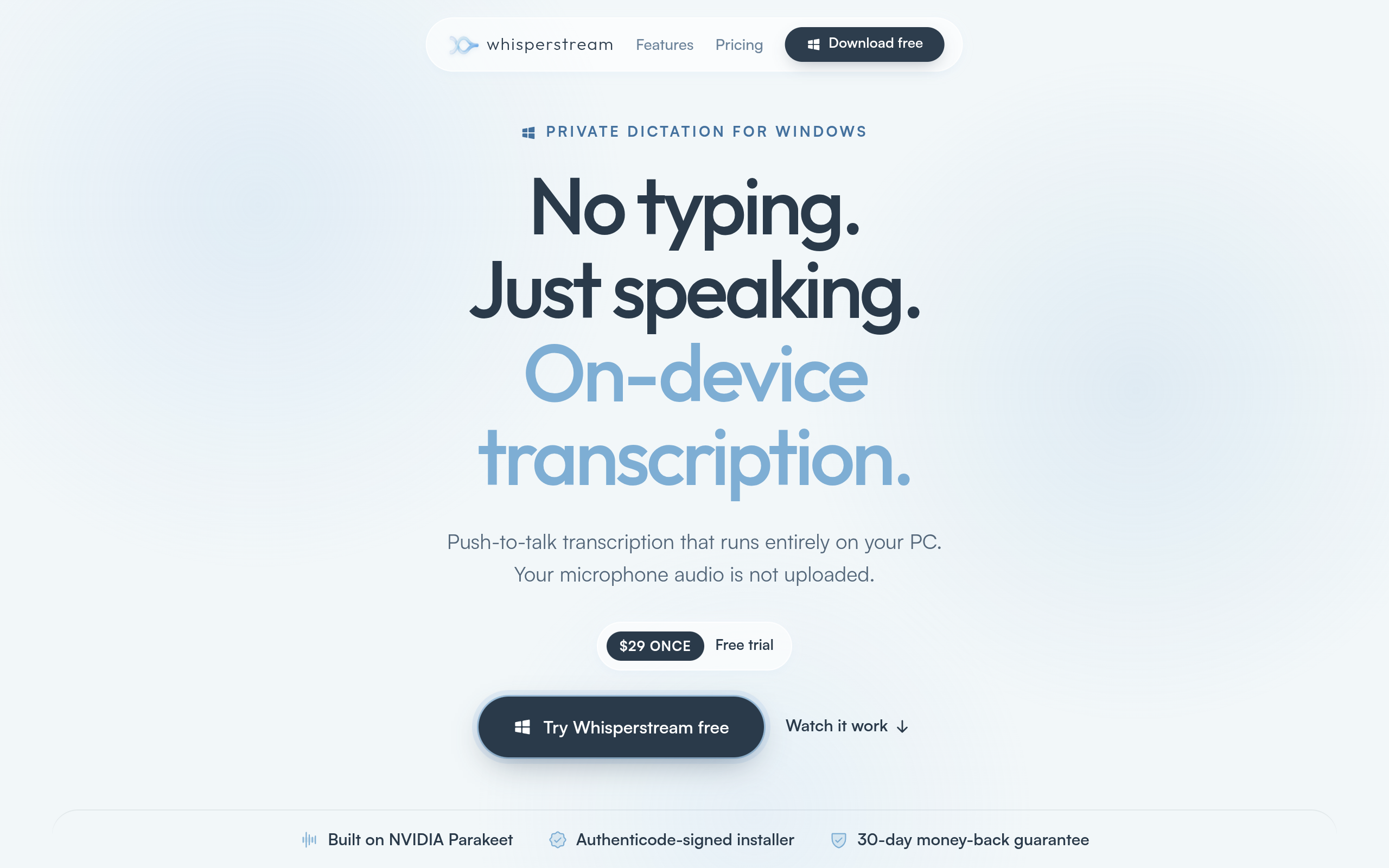 Whisperstream screenshot – image 1