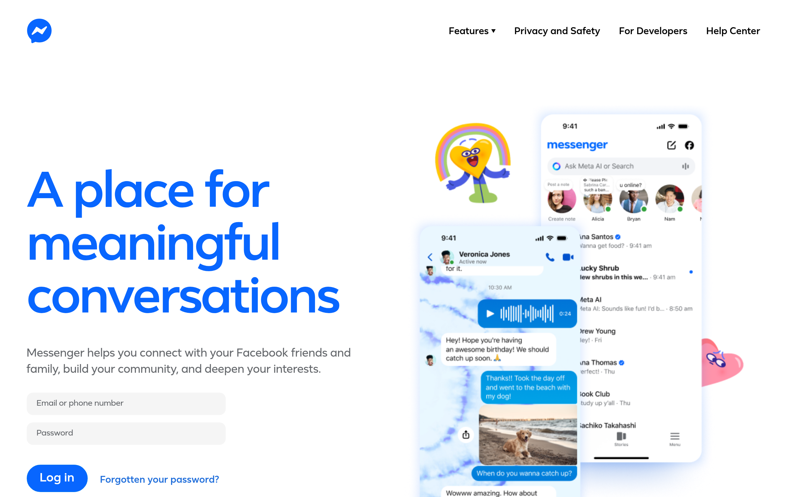 Screenshot of messenger.com